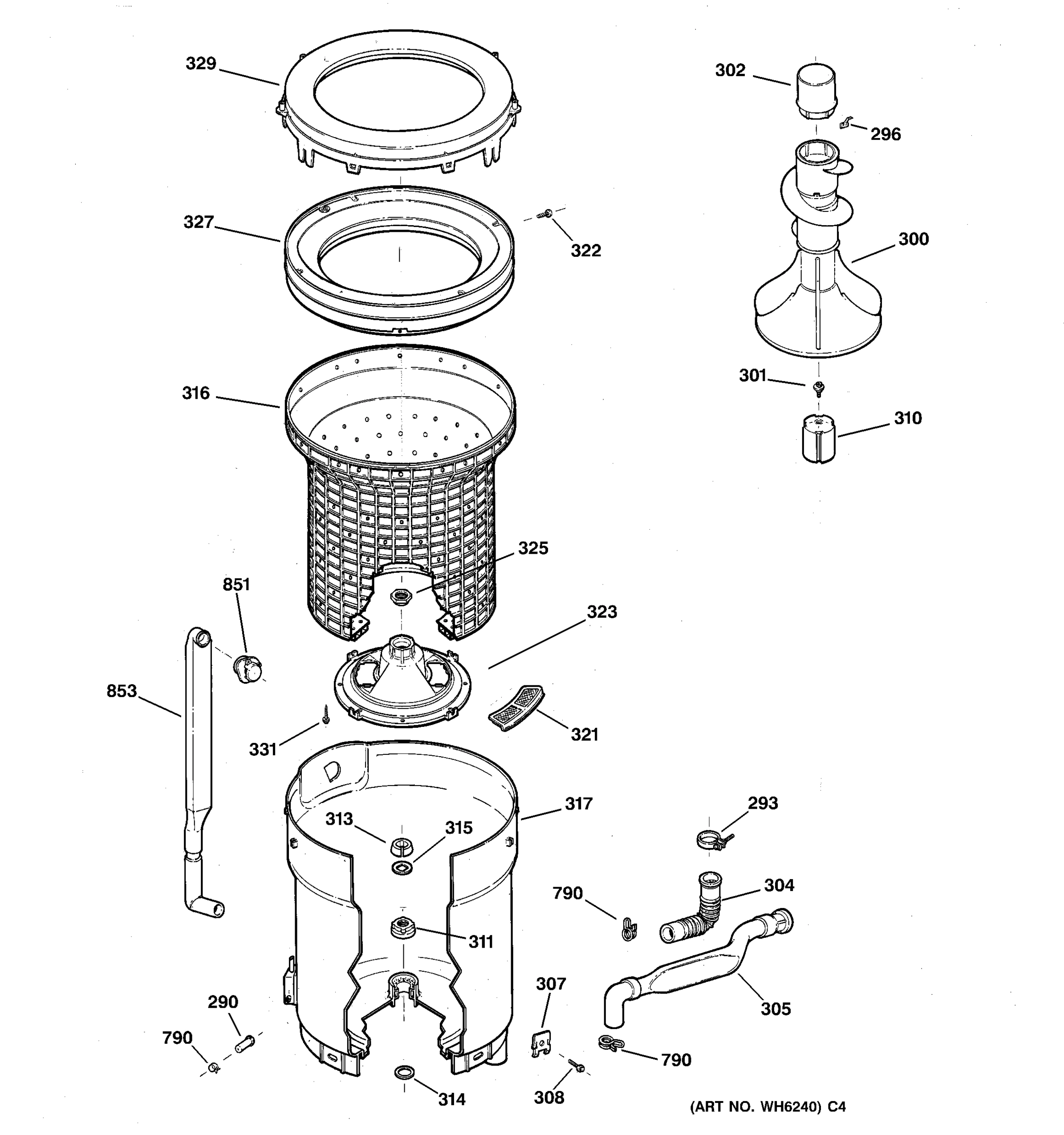 TUB, BASKET & AGITATOR