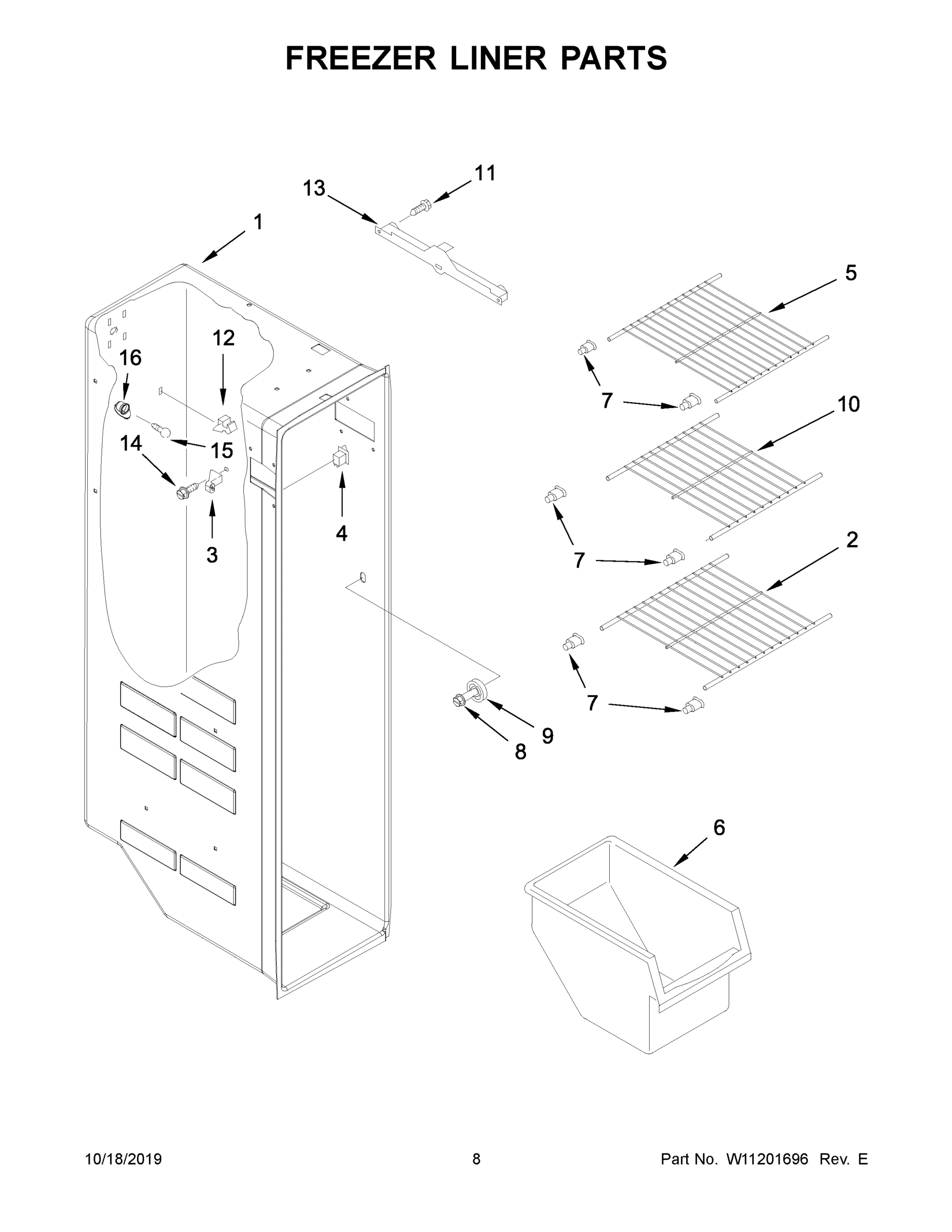 05 - FREEZER LINER PARTS