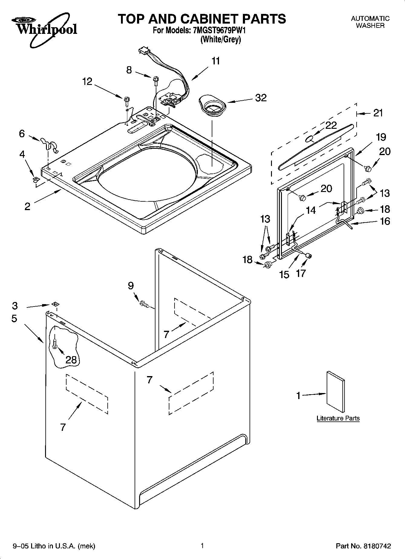 01 - TOP AND CABINET PARTS