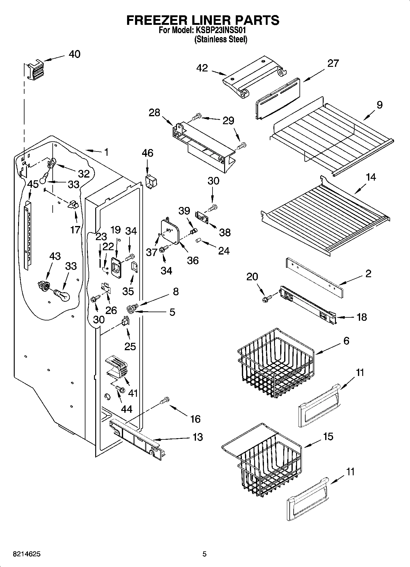 04 - FREEZER LINER PARTS