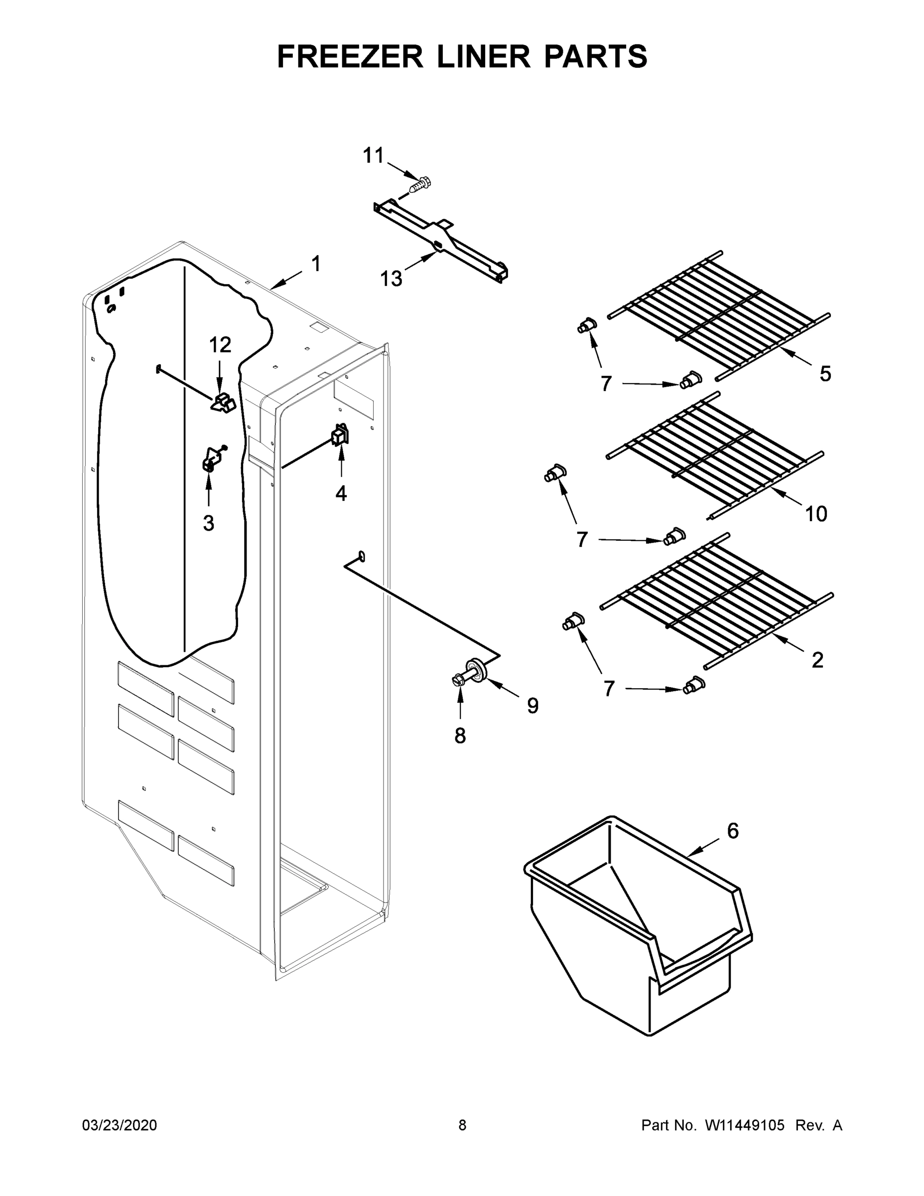 05 - FREEZER LINER PARTS