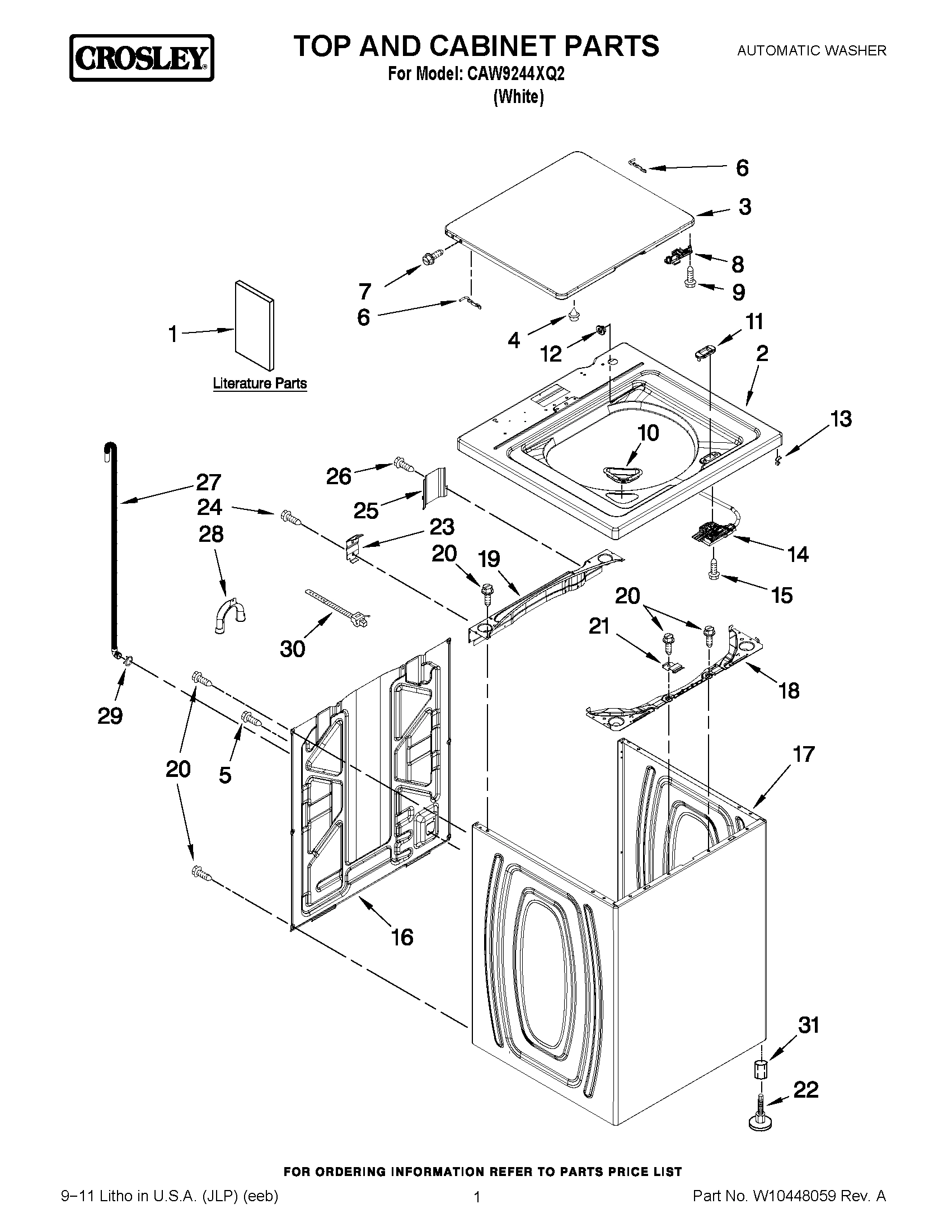 01 - TOP AND CABINET PARTS