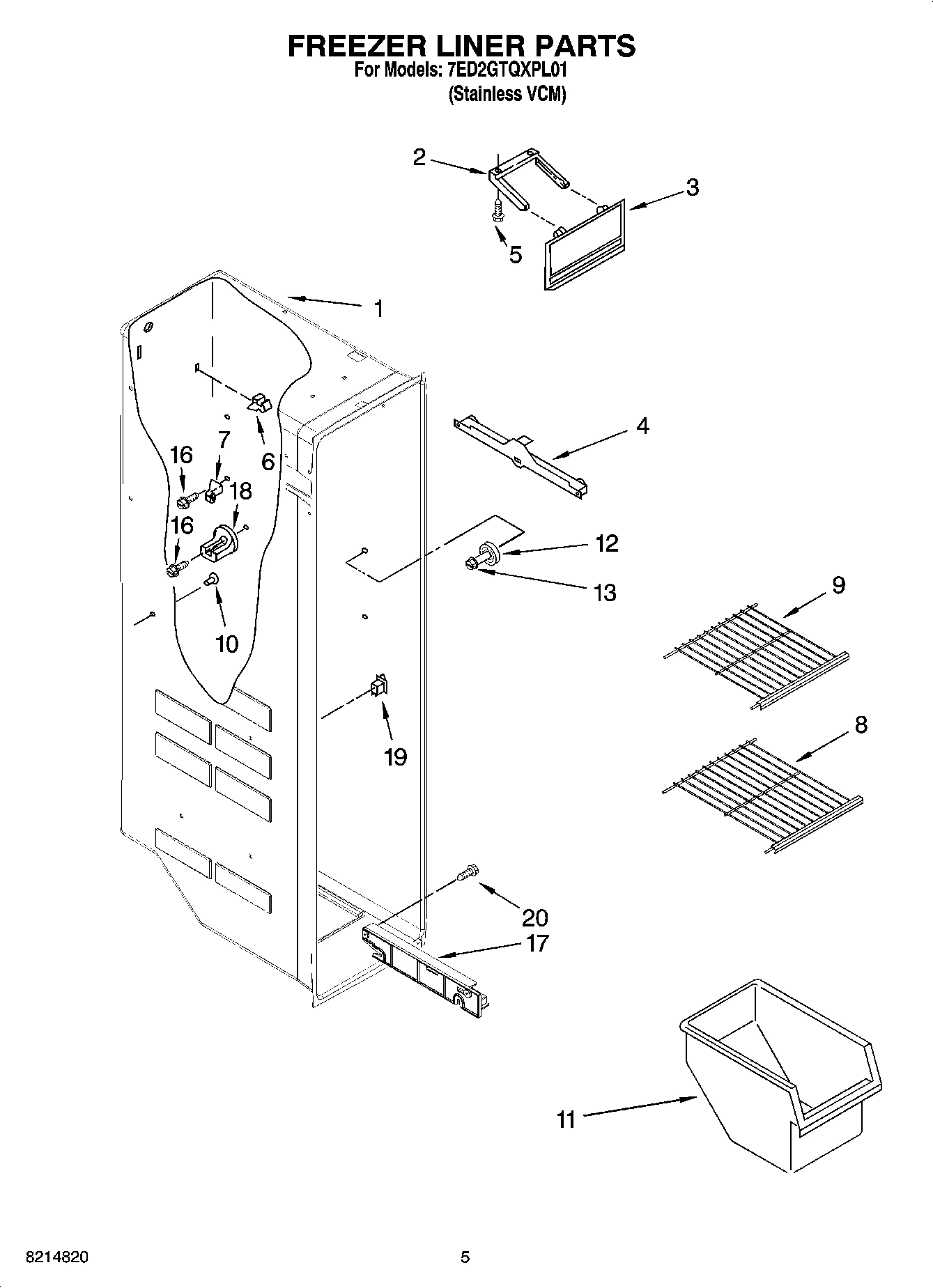 04 - FREEZER LINER PARTS