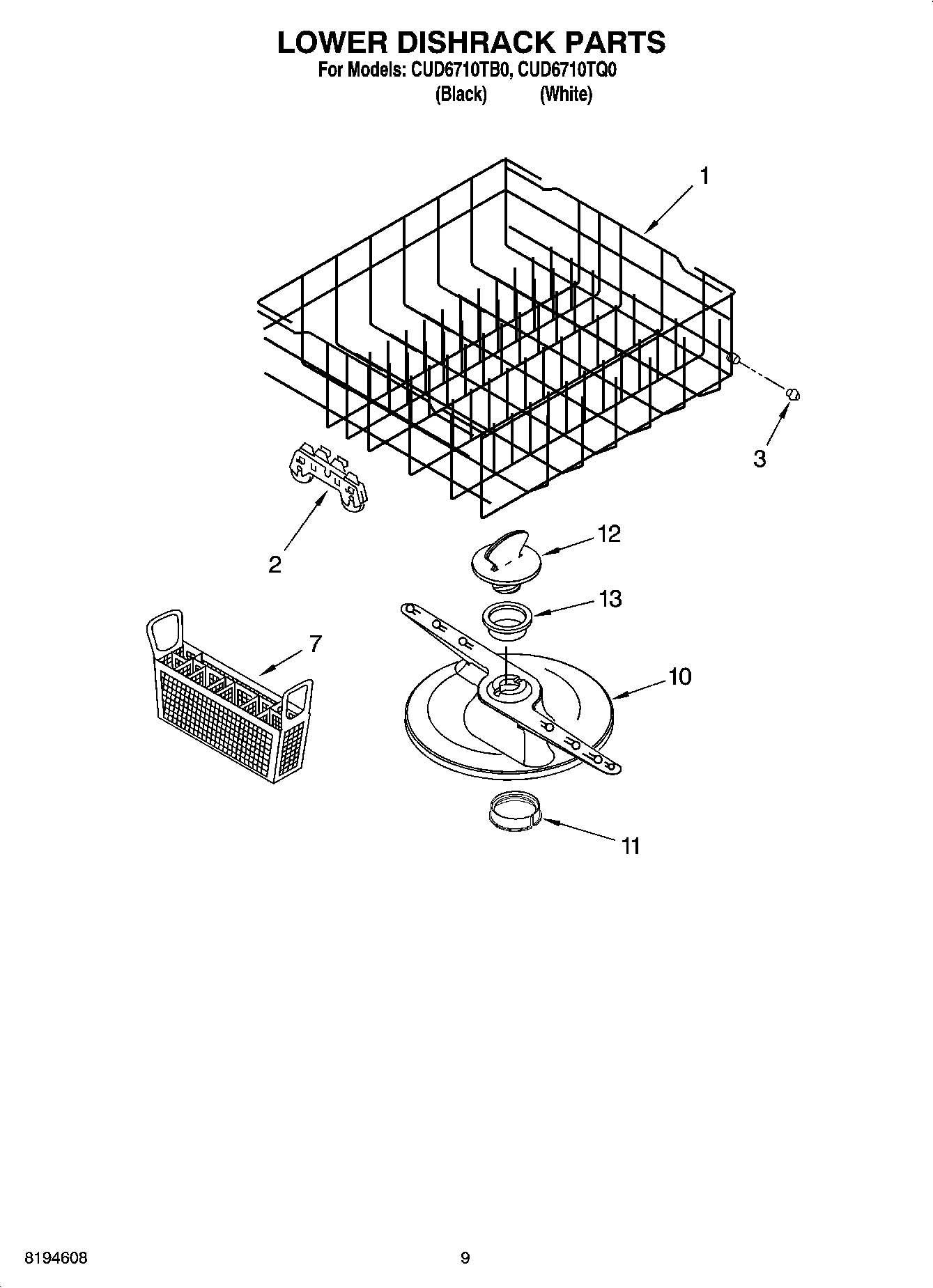 06 - LOWER DISHRACK PARTS, OPTIONAL PARTS (NOT INCLUDED)