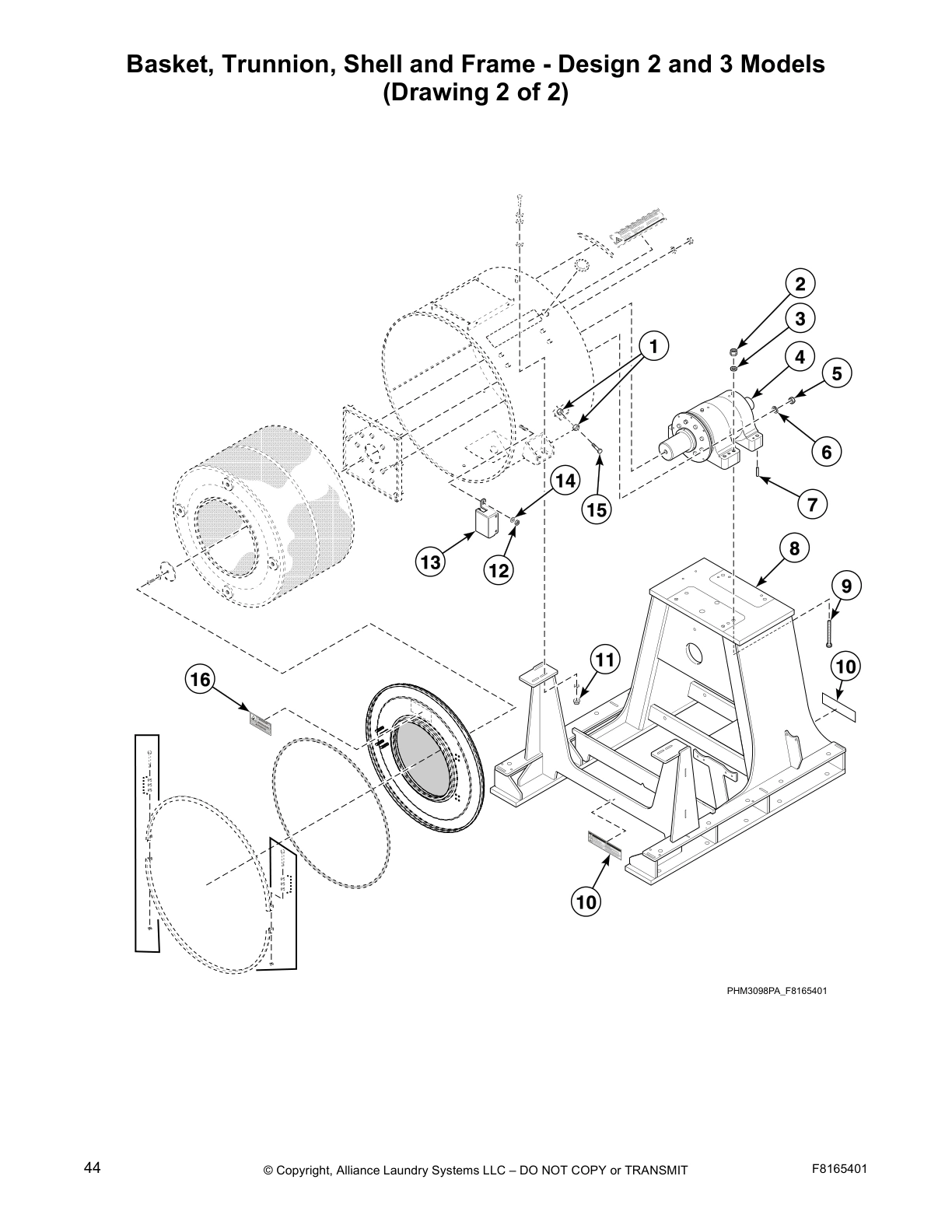 Basket, Trunnion, Shell and Frame - Design 2 and 3 Models
(Drawing 2 of 2)
