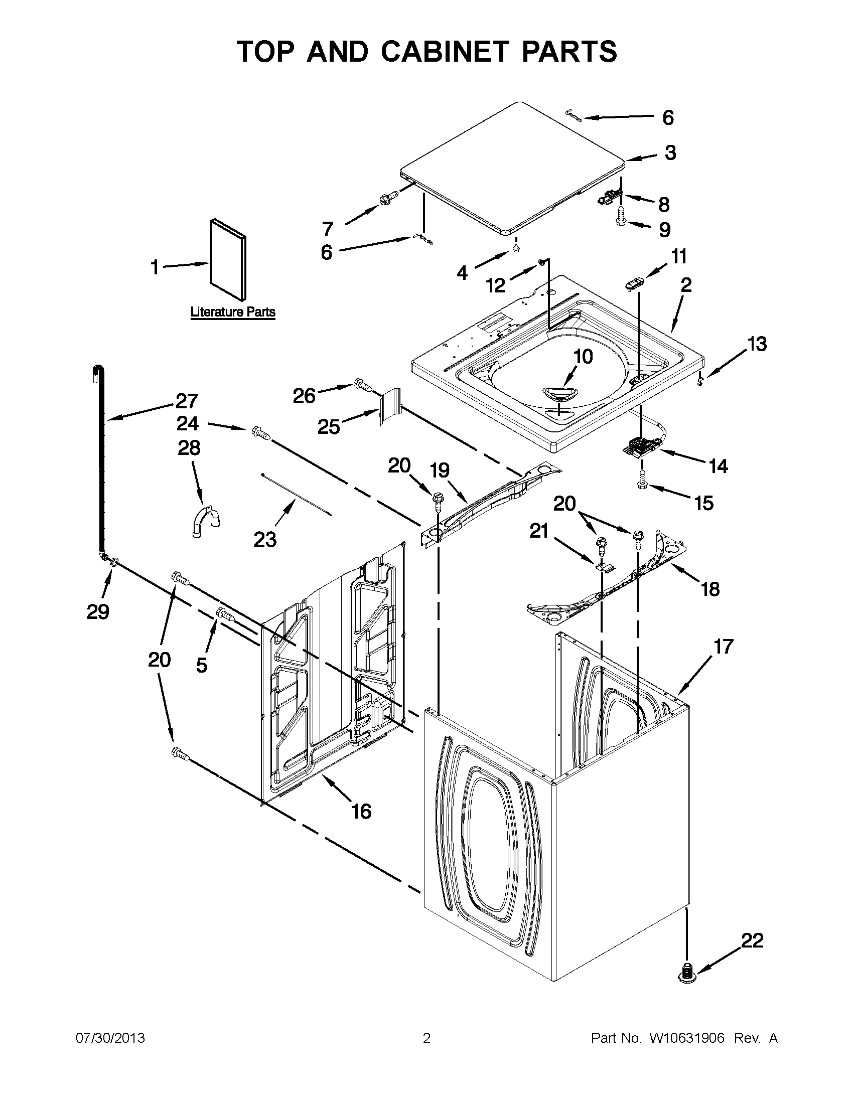 01 - TOP AND CABINET PARTS