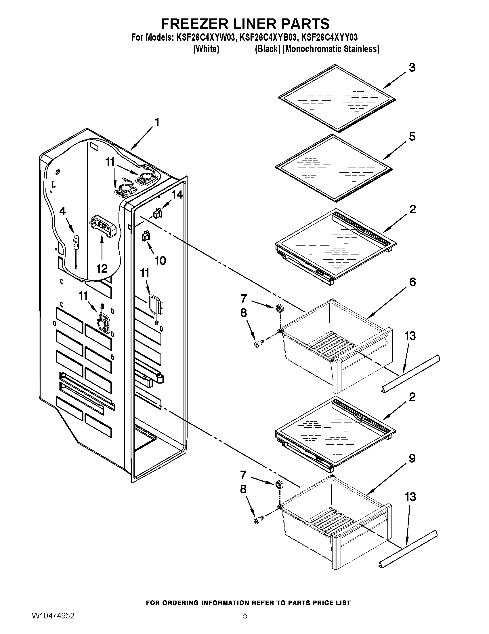 04 - FREEZER LINER PARTS