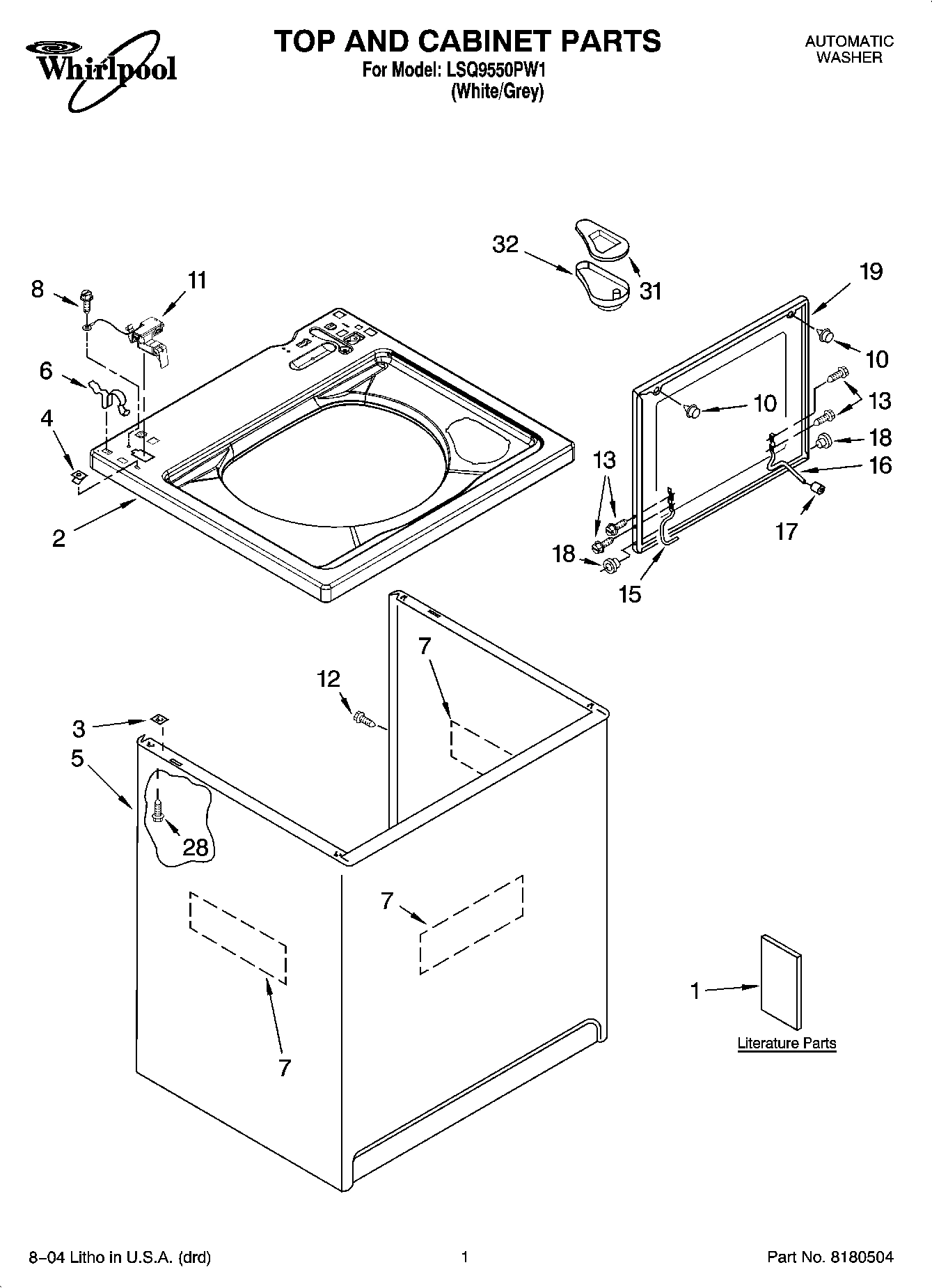 01 - TOP AND CABINET PARTS