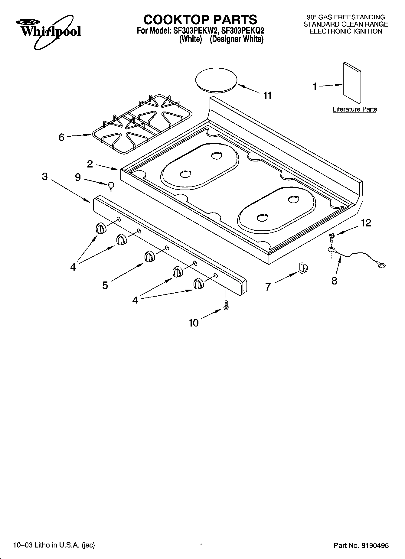 01 - COOKTOP PARTS