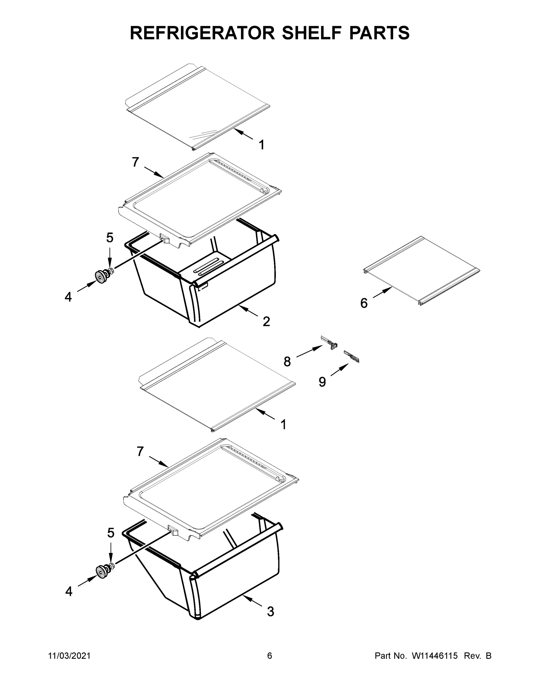 04 - REFRIGERATOR SHELF PARTS