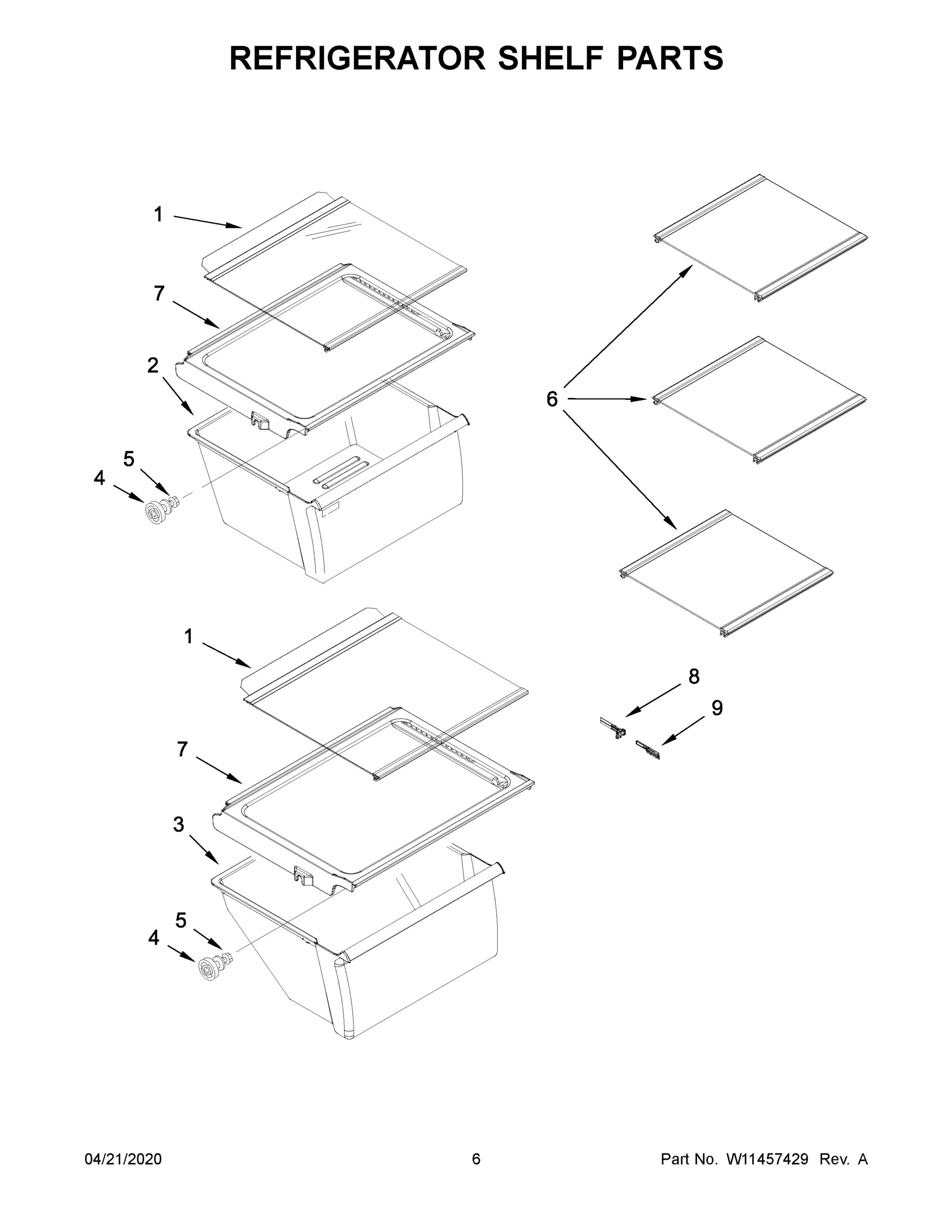 04 - REFRIGERATOR SHELF PARTS
