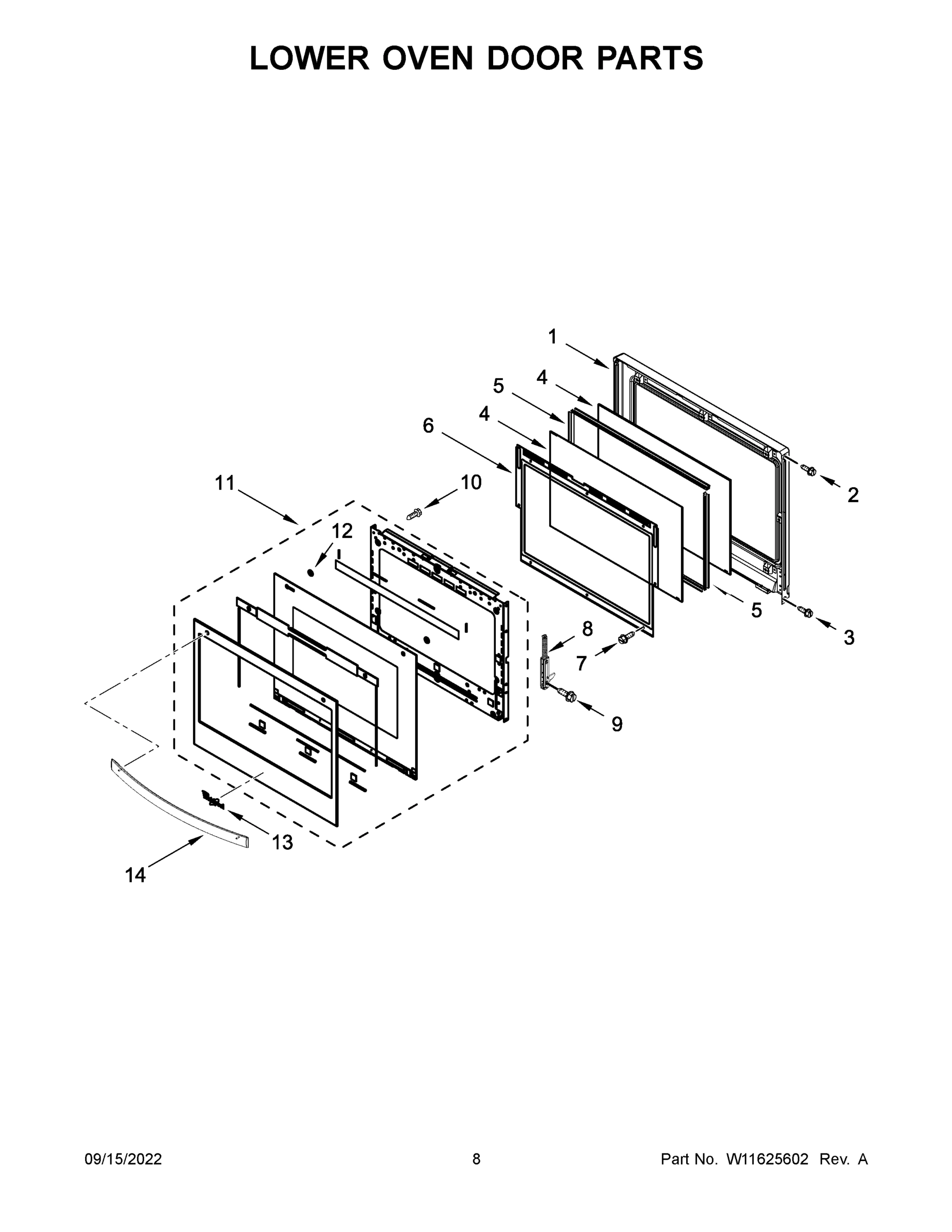 05 - LOWER OVEN DOOR PARTS