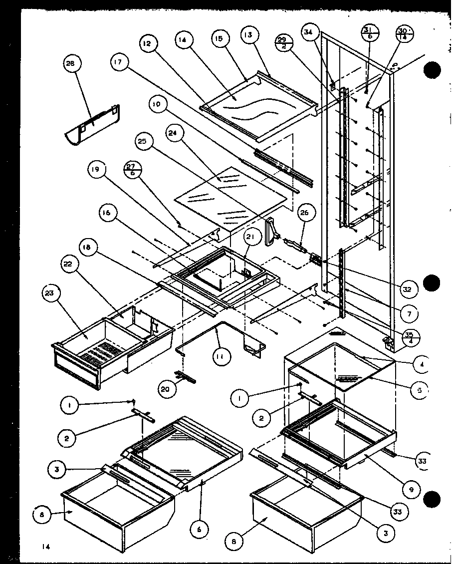 14 - REF SHELVING AND DRAWERS