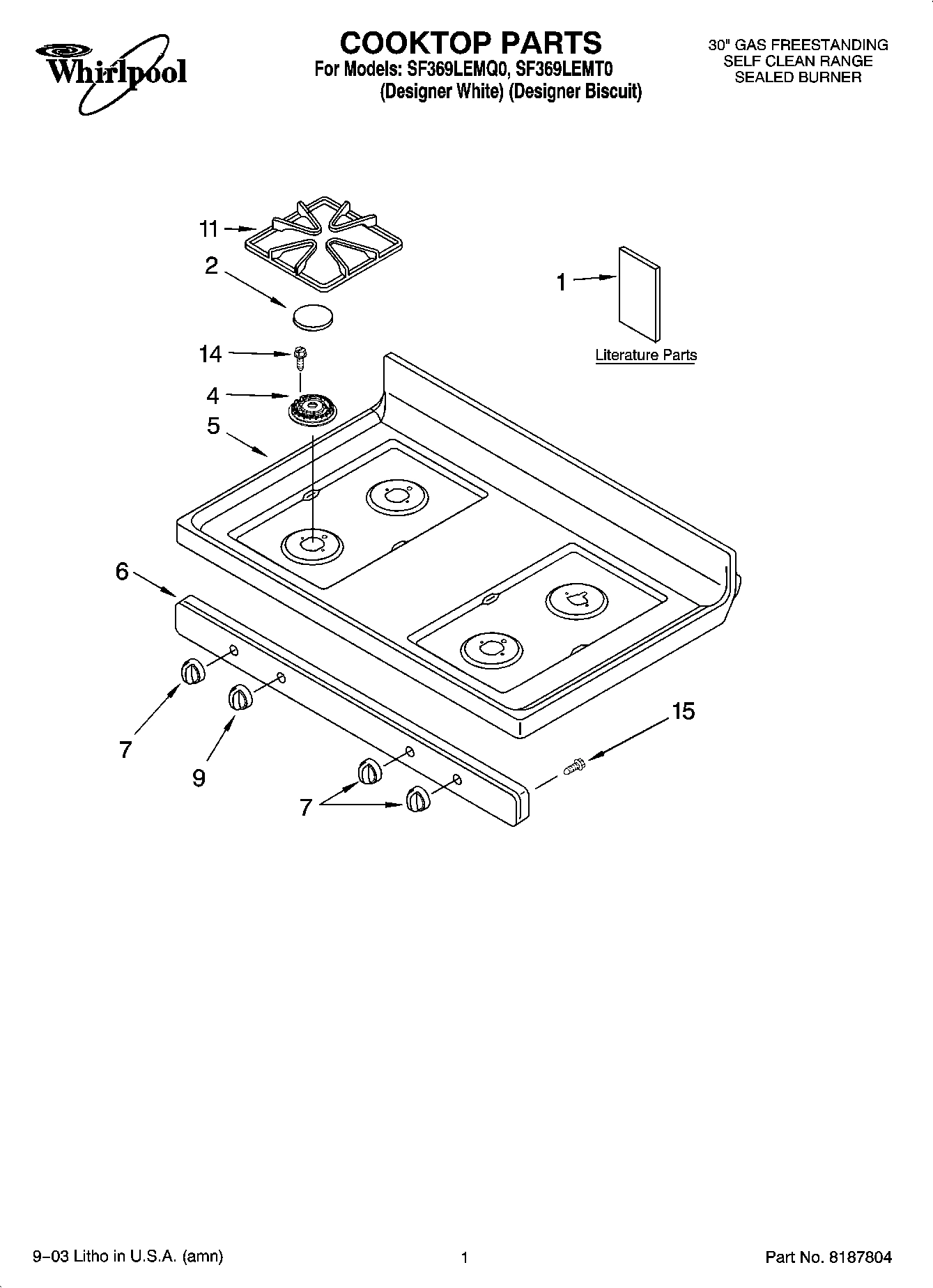 01 - COOKTOP PARTS
