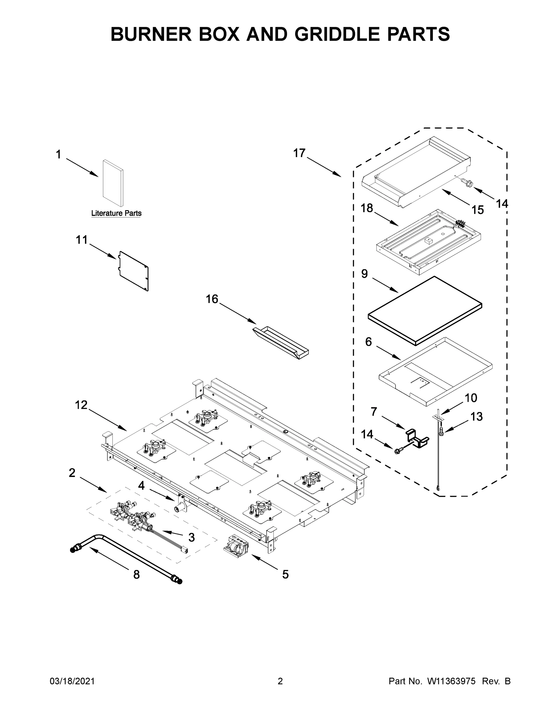 02 - BURNER BOX AND GRIDDLE PARTS