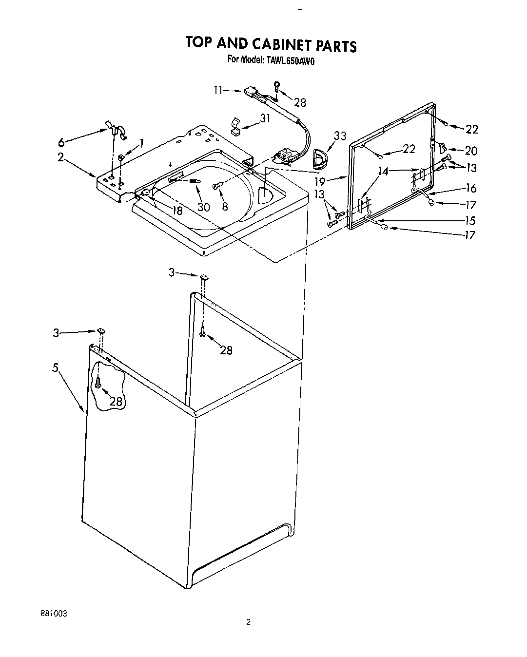 02 - TOP AND CABINET, LIT/OPTIONAL
