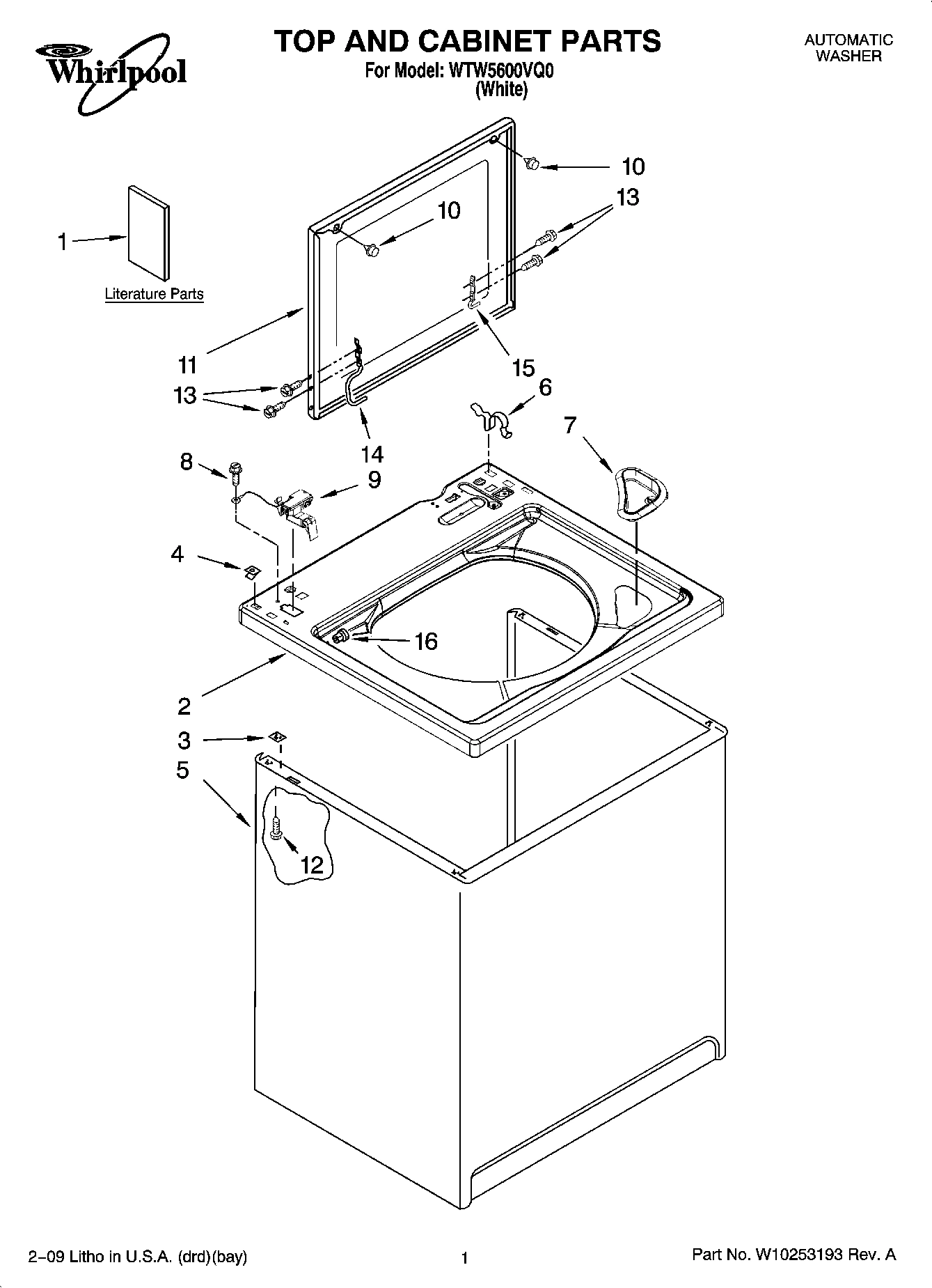 01 - TOP AND CABINET PARTS