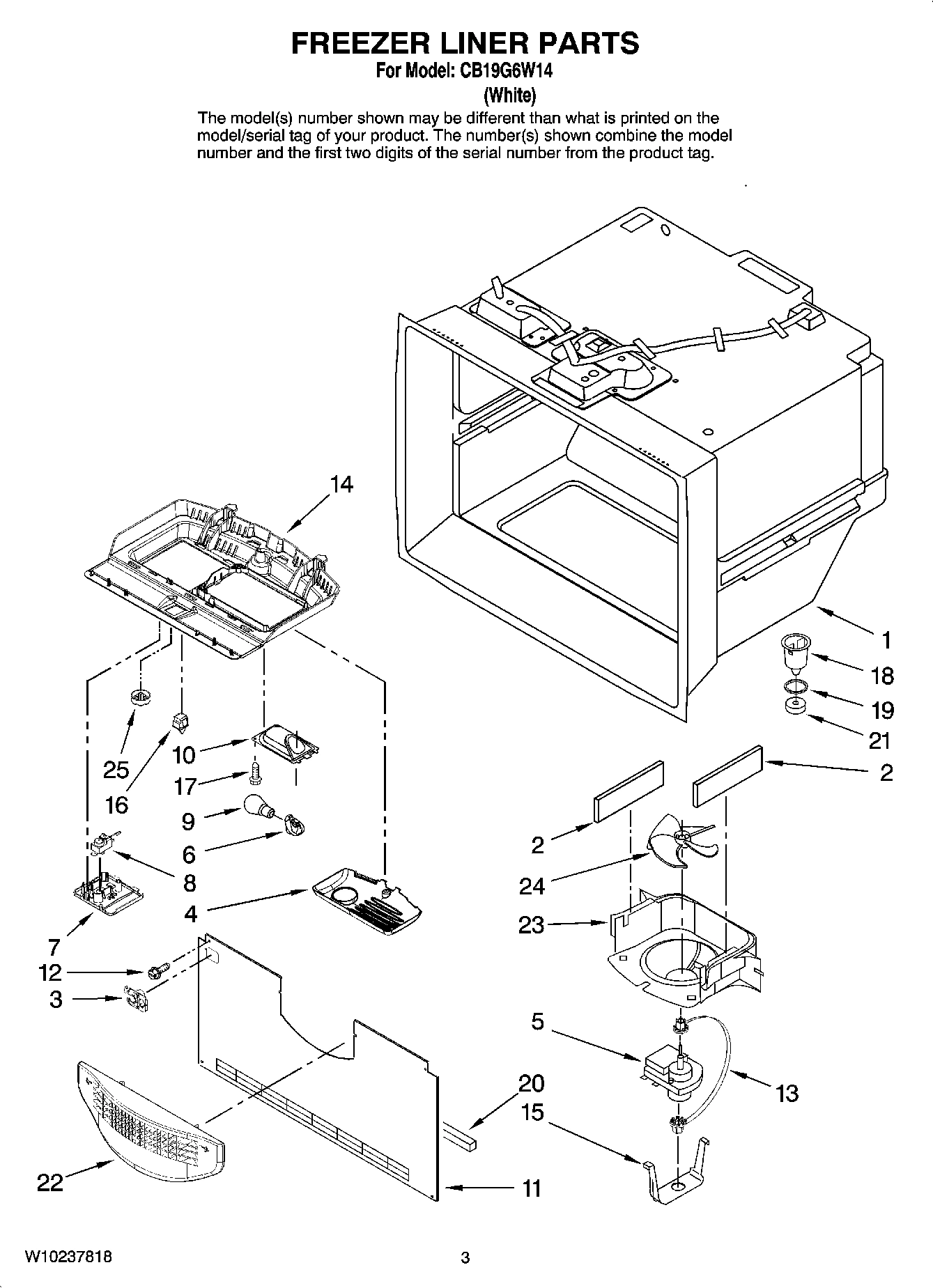 02 - FREEZER LINER PARTS