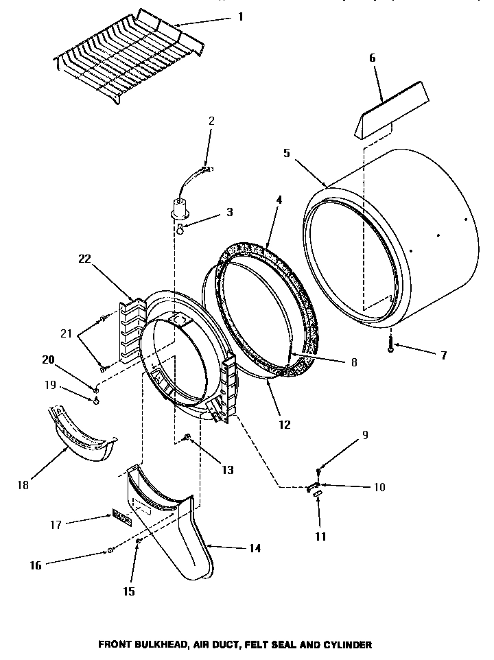 07 - FR BLKHD, AIR DUCT, FELT SEAL & CYLINDER
