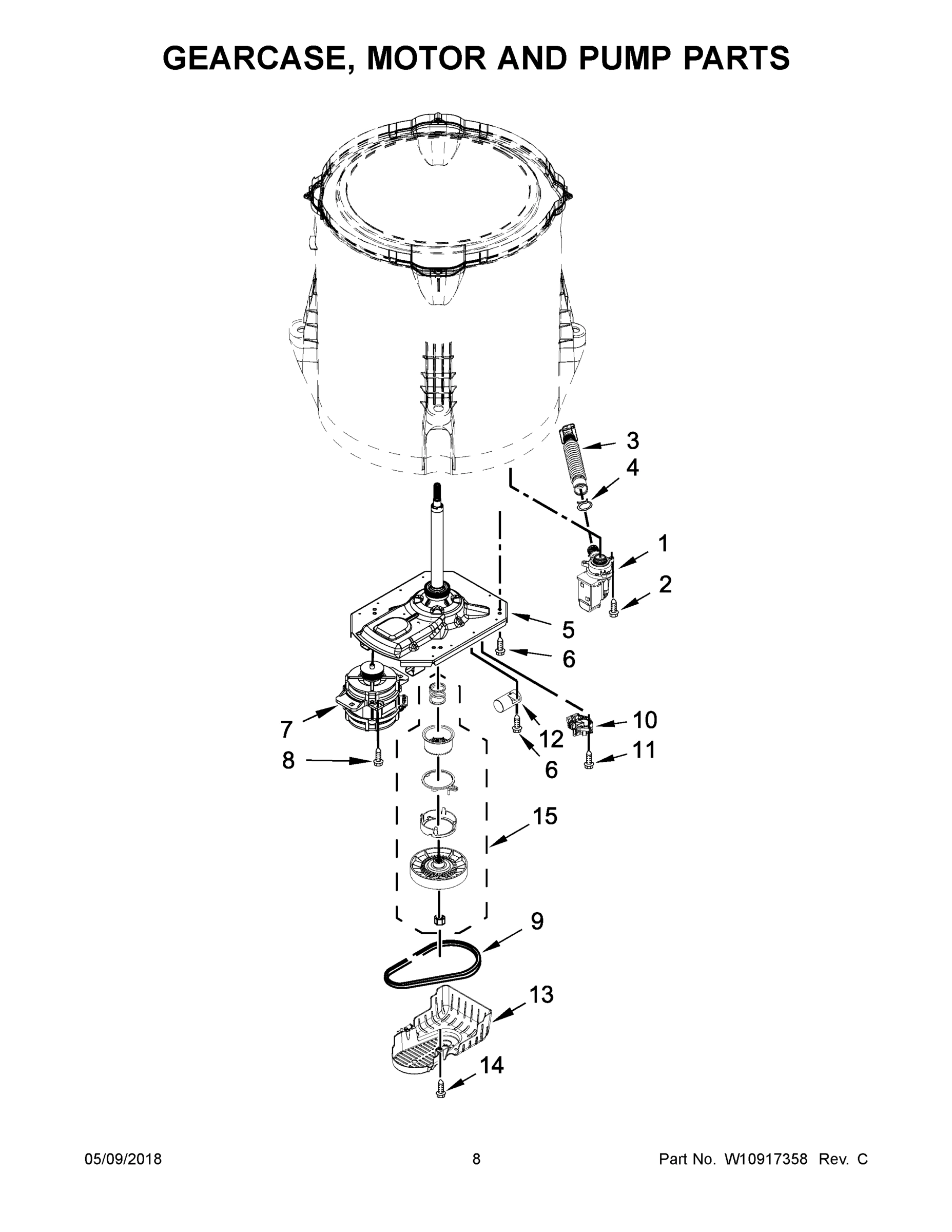 05 - GEARCASE, MOTOR AND PUMP PARTS
