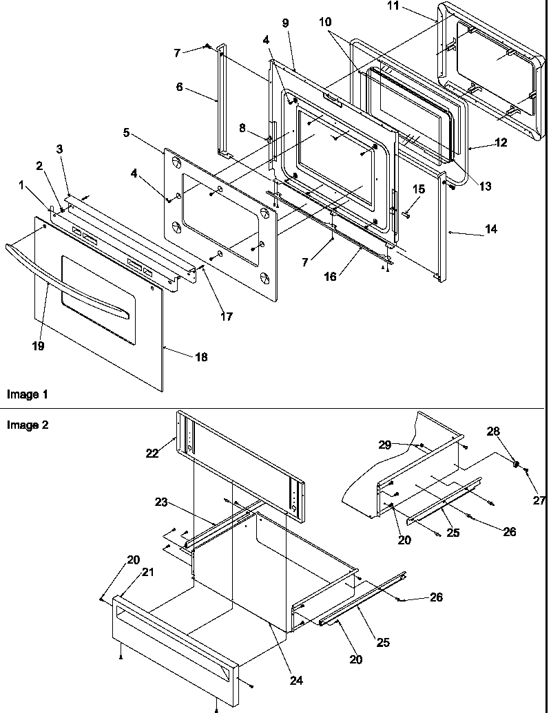 04 - OVEN DOOR AND STORAGE DRAWER