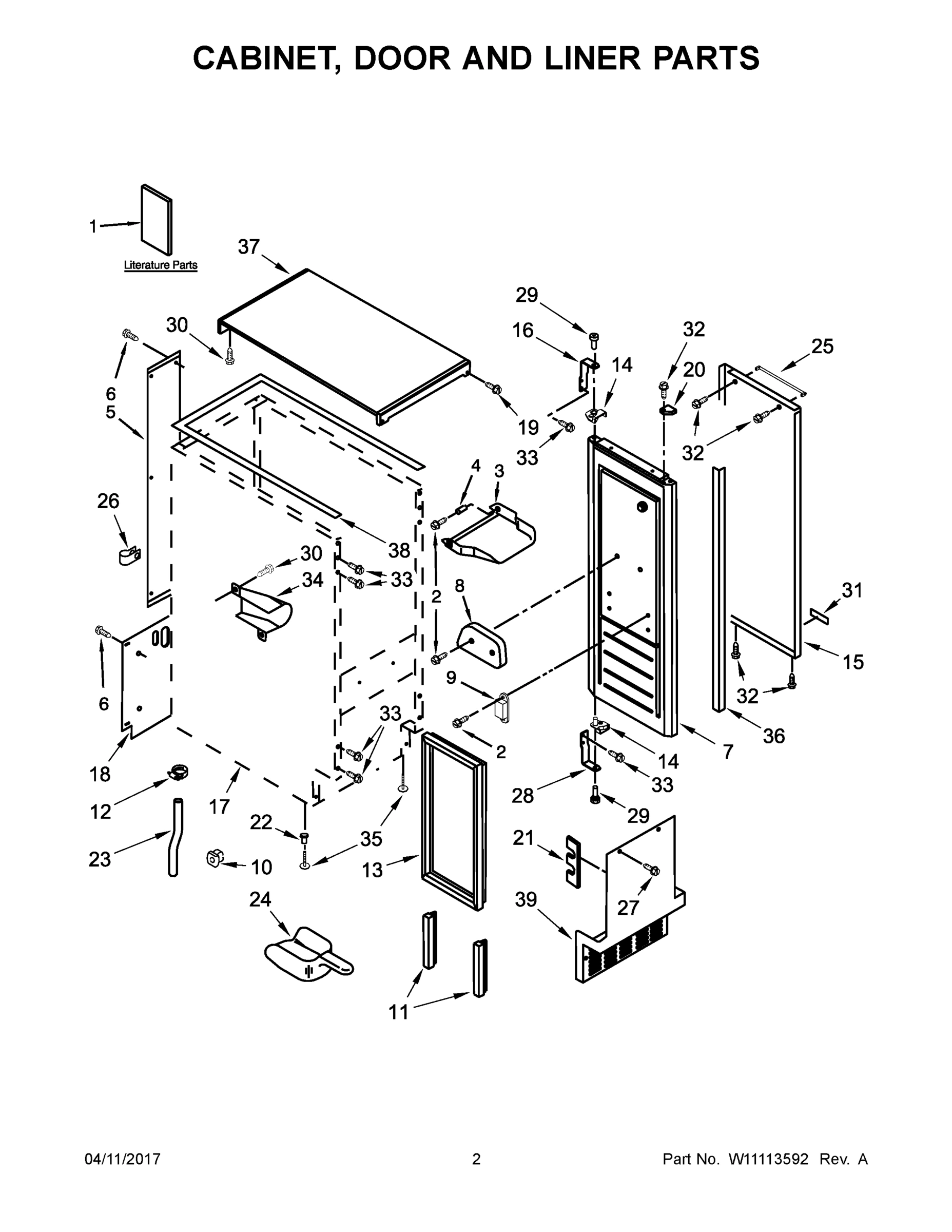 02 - CABINET, DOOR AND LINER PARTS