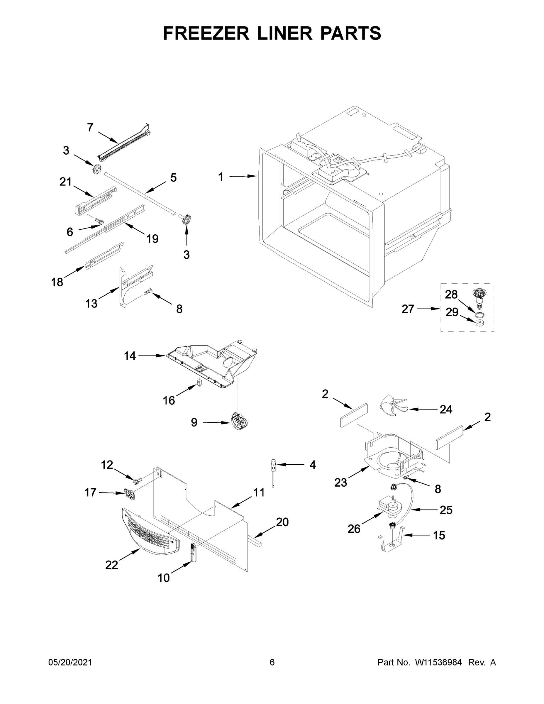 04 - FREEZER LINER PARTS