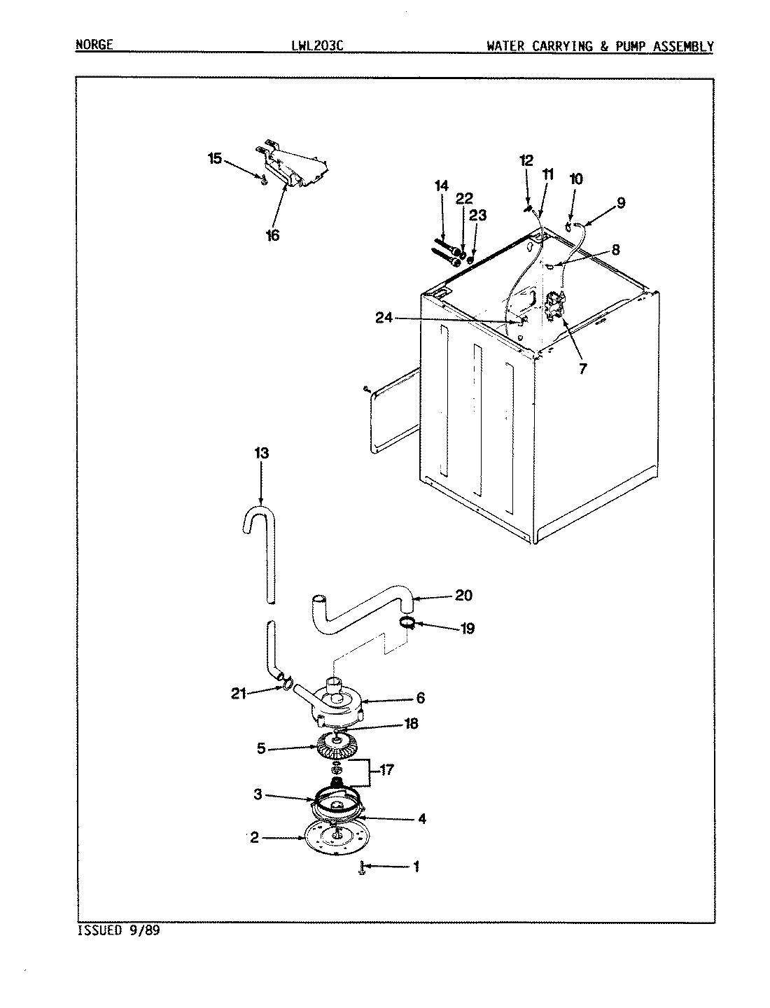 19 - WATER CARRYING & PUMP ASSY. (REV. A-D)