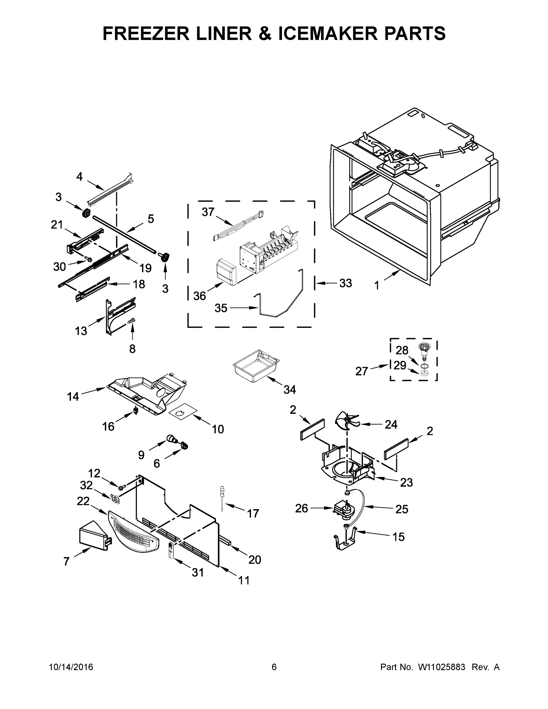 04 - FREEZER LINER & ICEMAKER PARTS