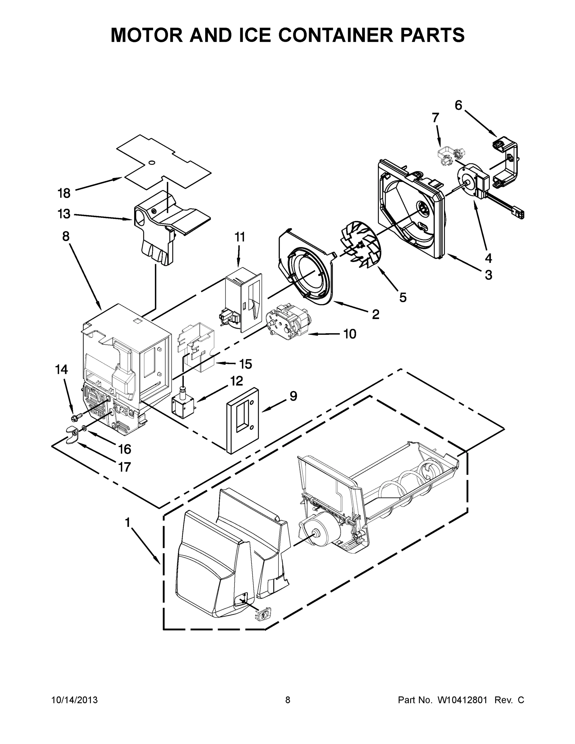 05 - MOTOR AND ICE CONTAINER PARTS