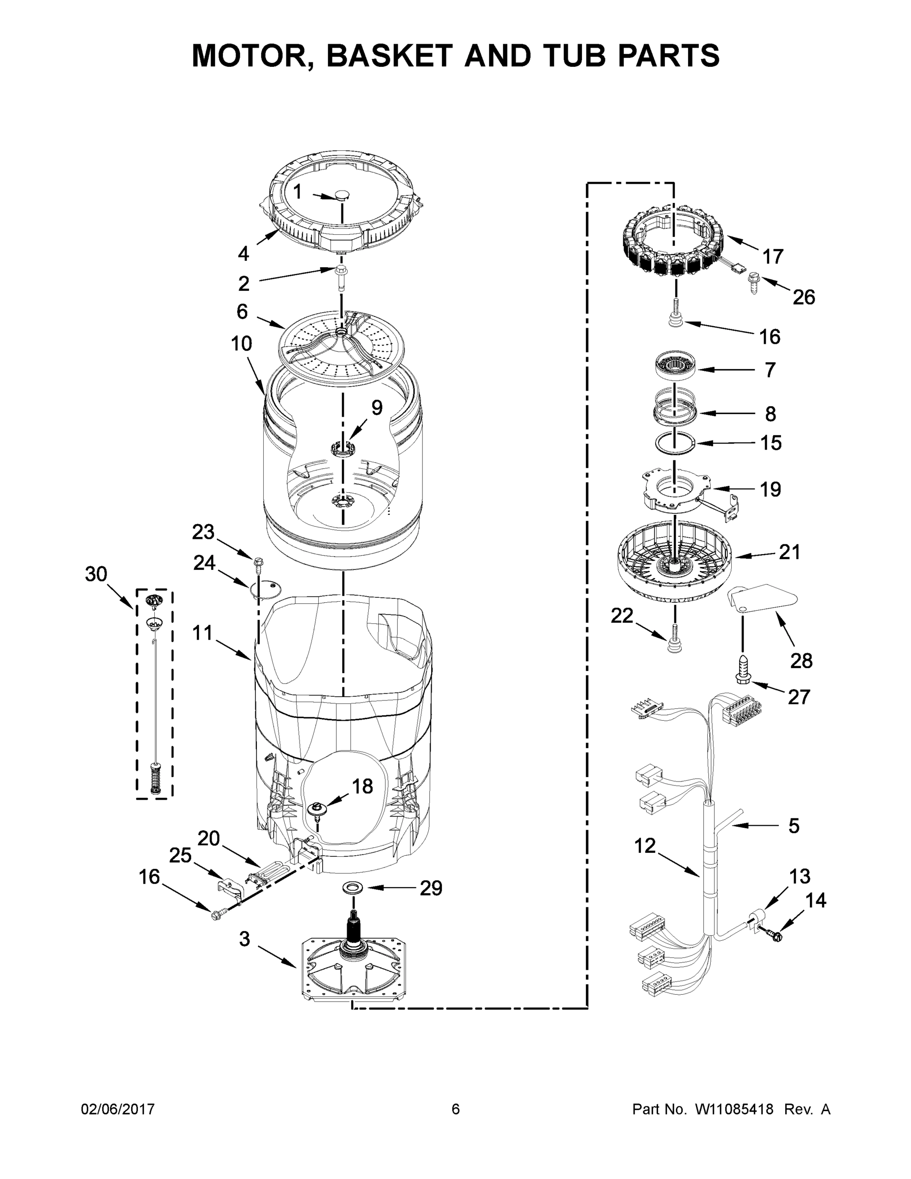 04 - MOTOR, BASKET AND TUB PARTS
