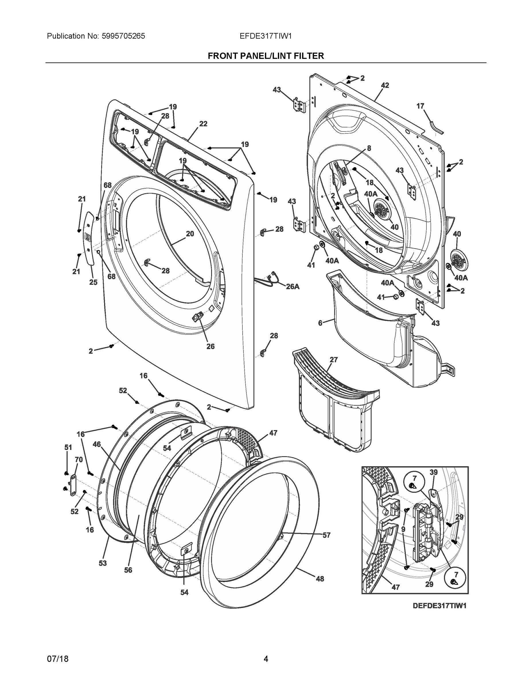 03 - FRONT PANEL/LINT FILTER