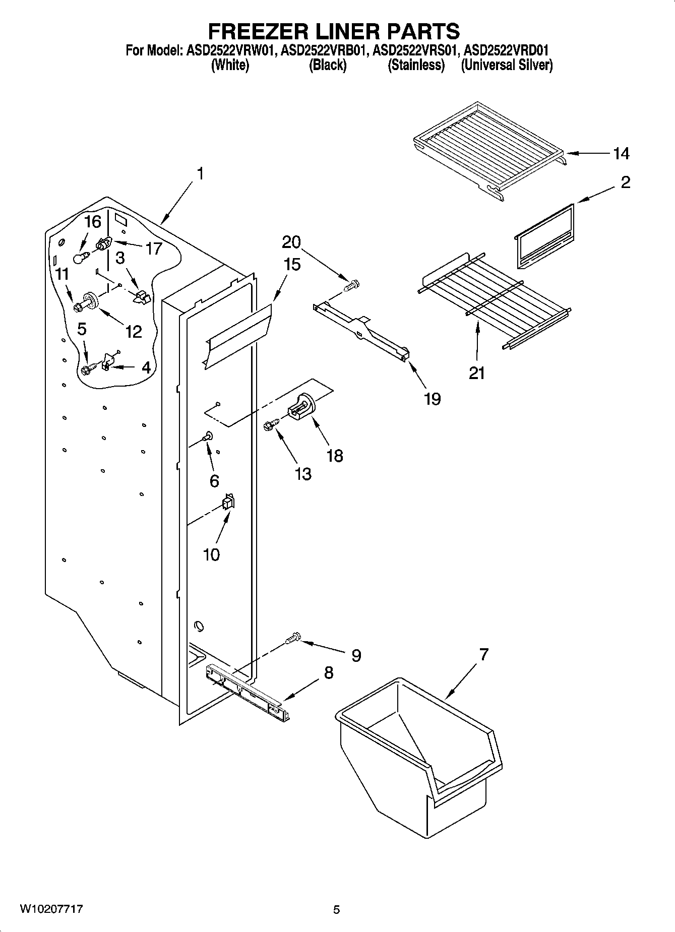 04 - FREEZER LINER PARTS
