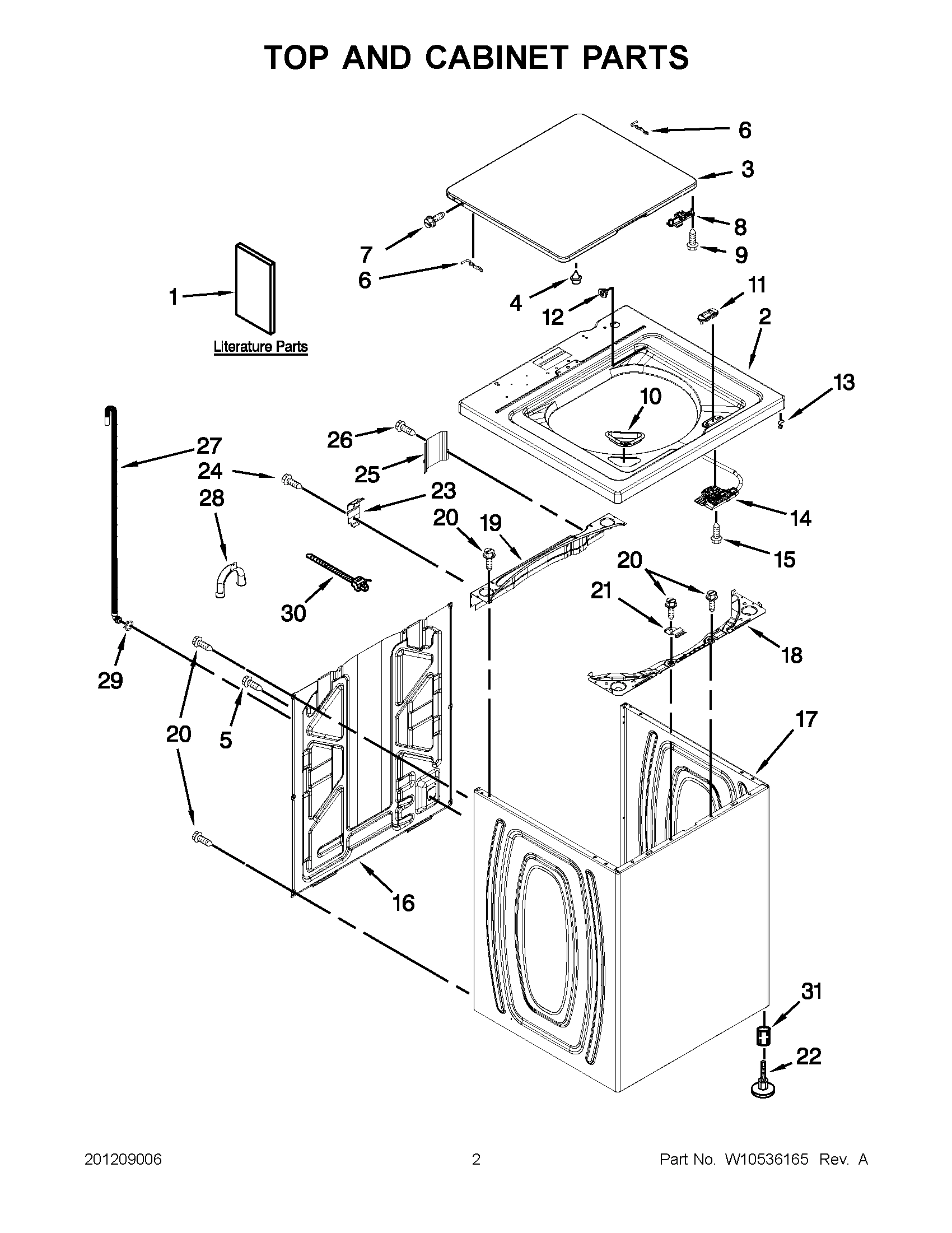 01 - TOP AND CABINET PARTS