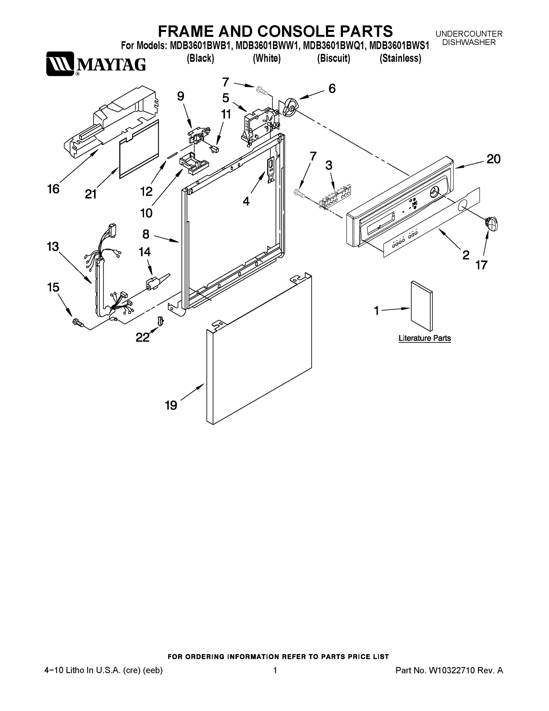 01 - FRAME AND CONSOLE PARTS
