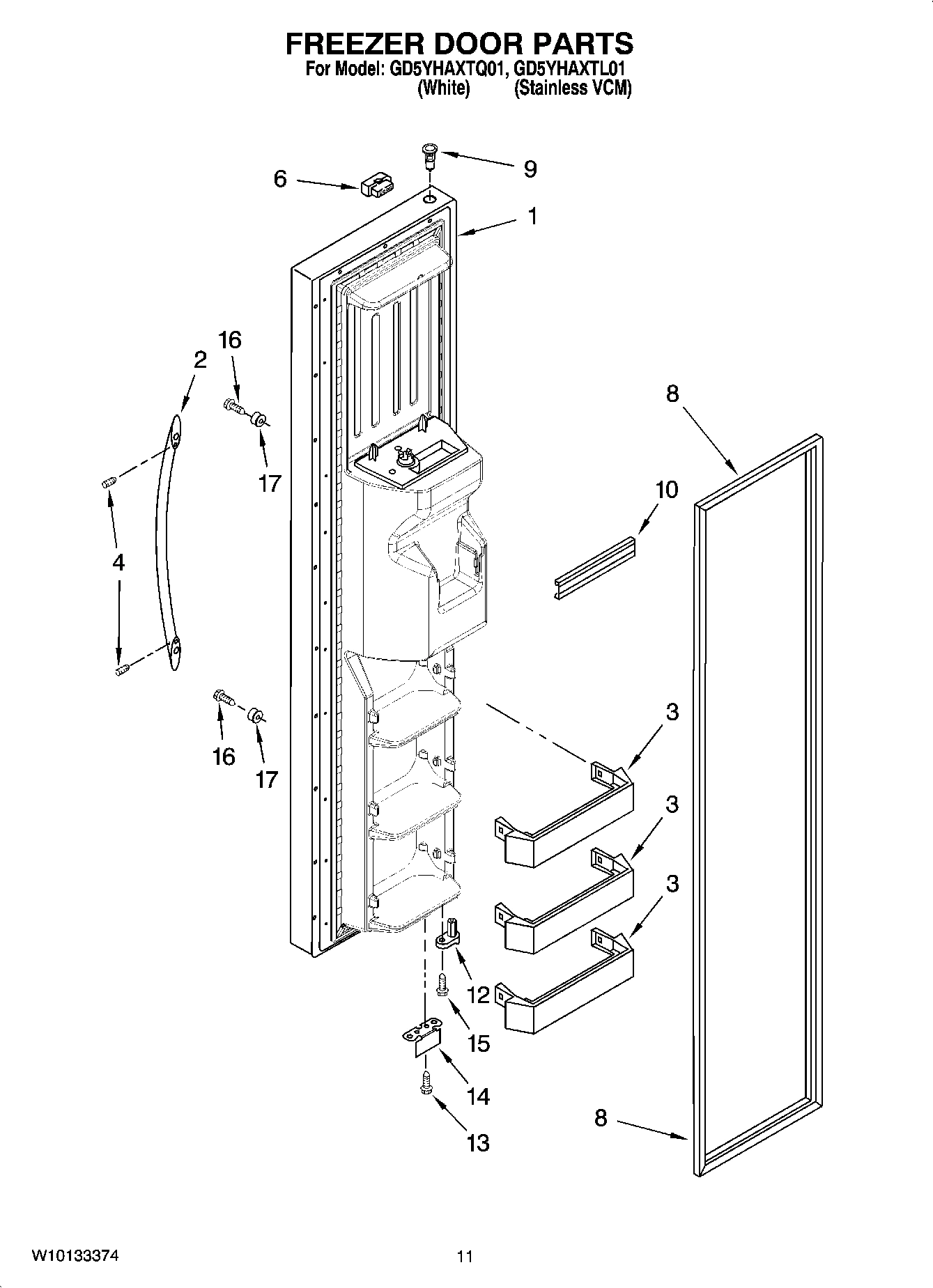 07 - FREEZER DOOR PARTS