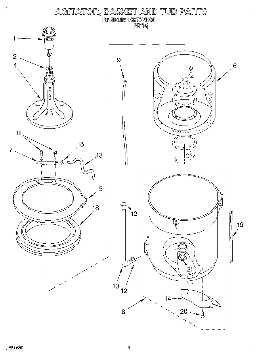 03 - AGITATOR, BASKET AND TUB