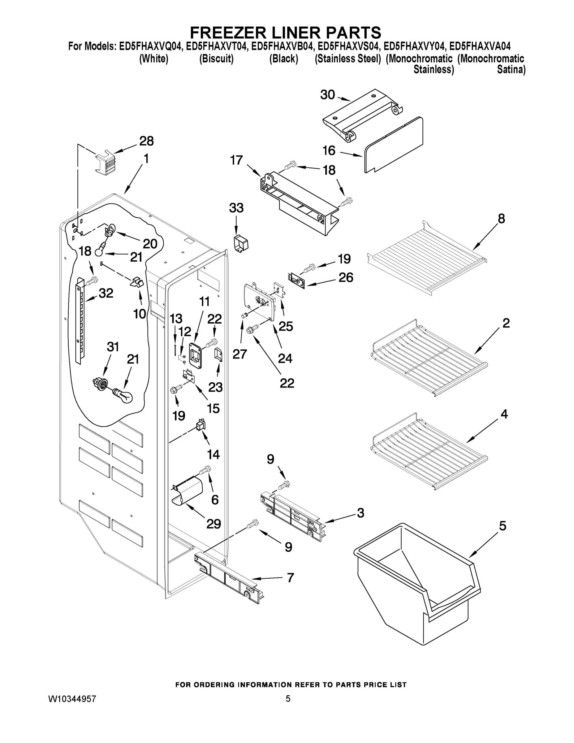 04 - FREEZER LINER PARTS