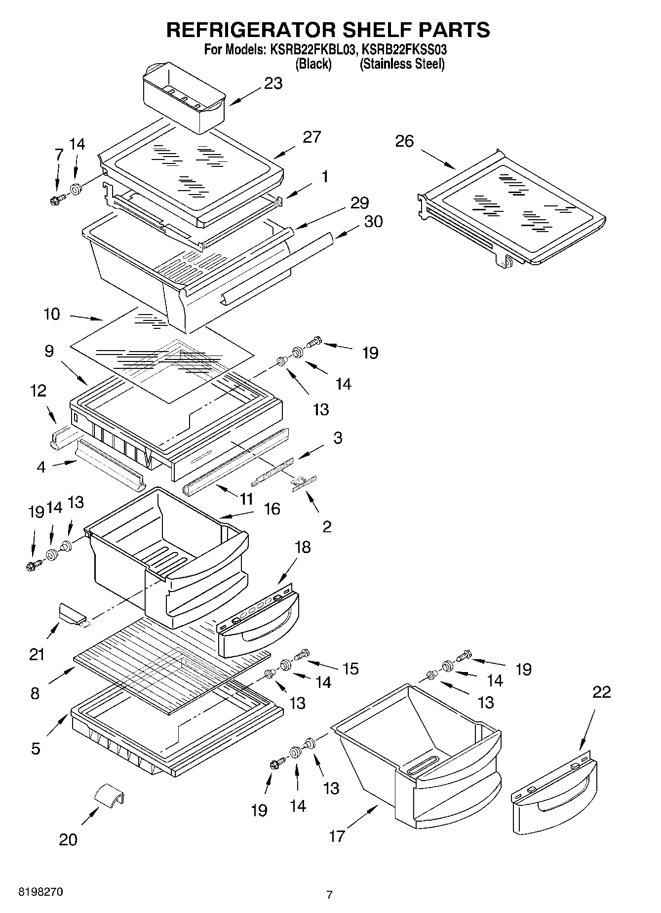 05 - REFRIGERATOR SHELF PARTS