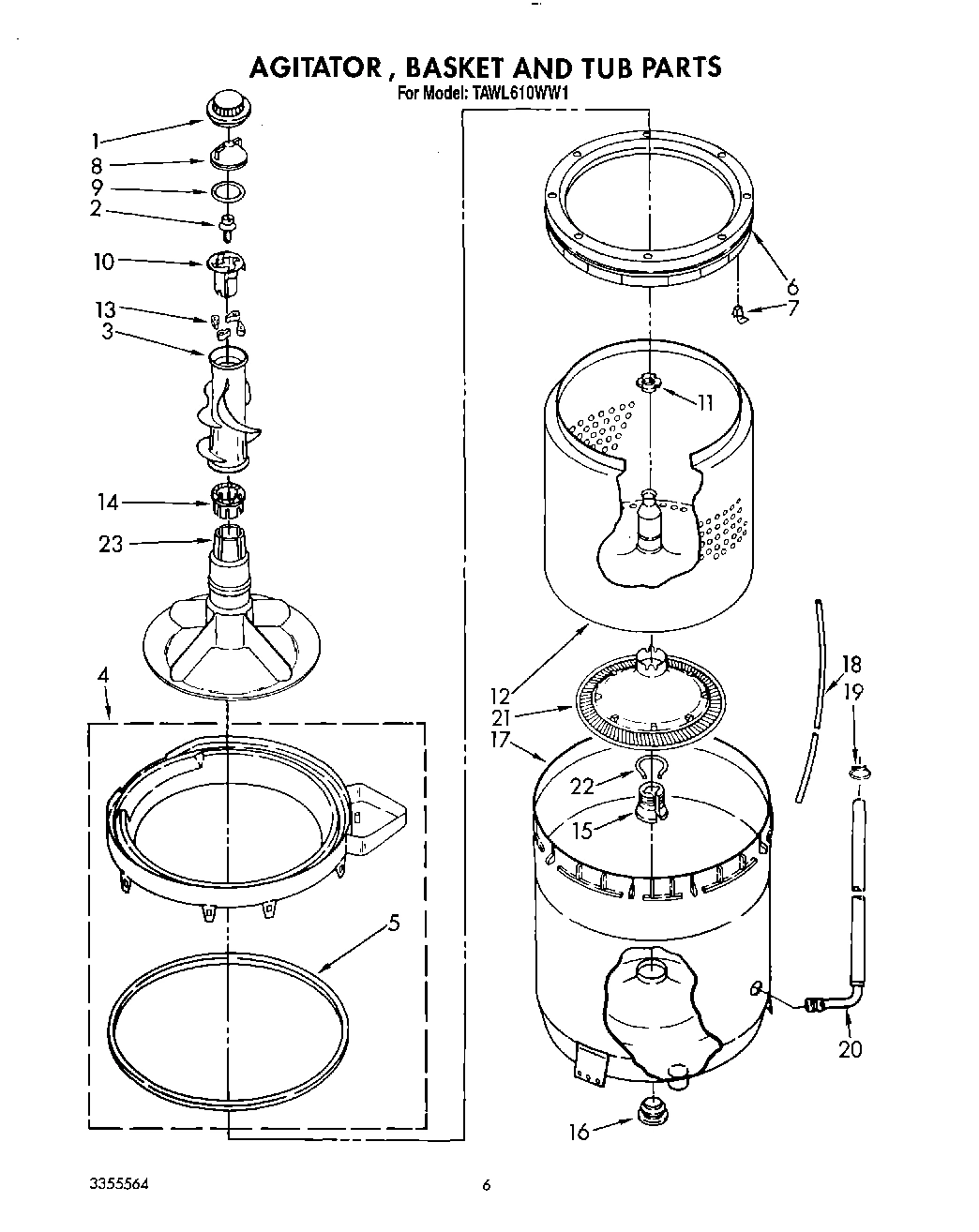 05 - AGITATOR, BASKET, AND TUB