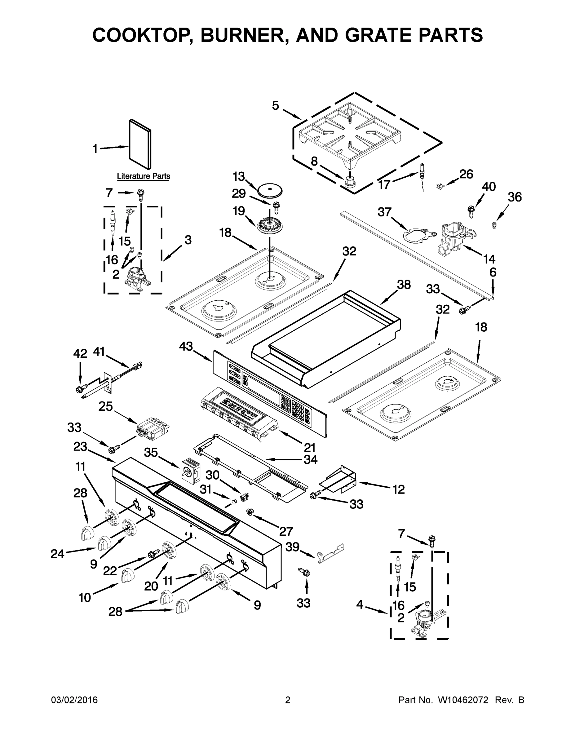 02 - COOKTOP, BURNER, AND GRATE PARTS