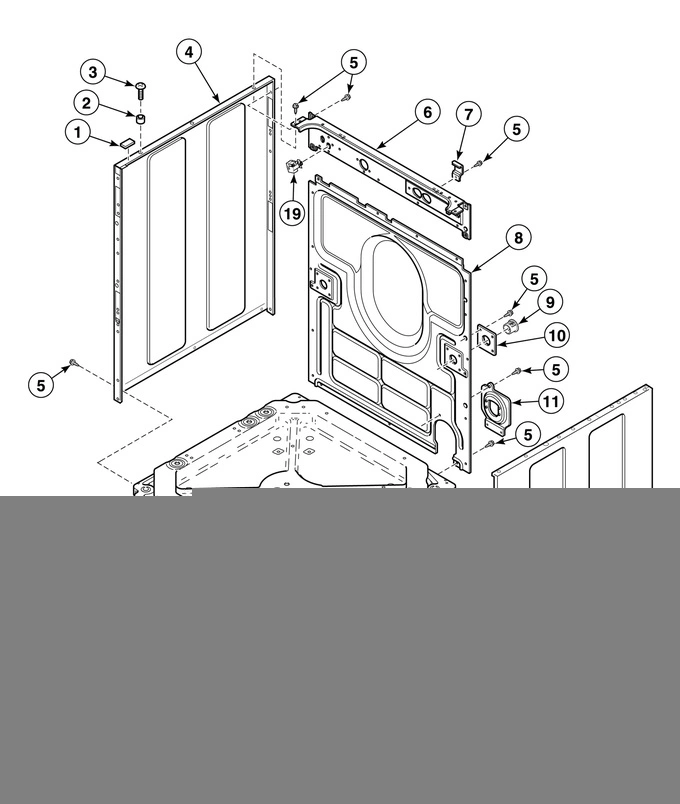 Washer Base, Side Panels And Rear Panel