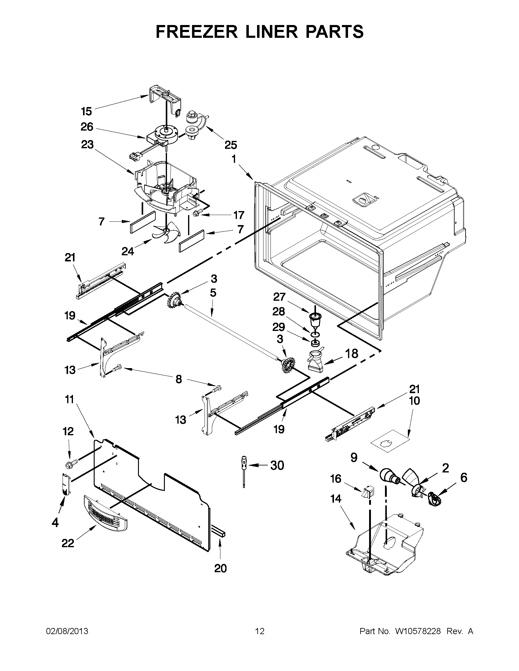 06 - FREEZER LINER PARTS
