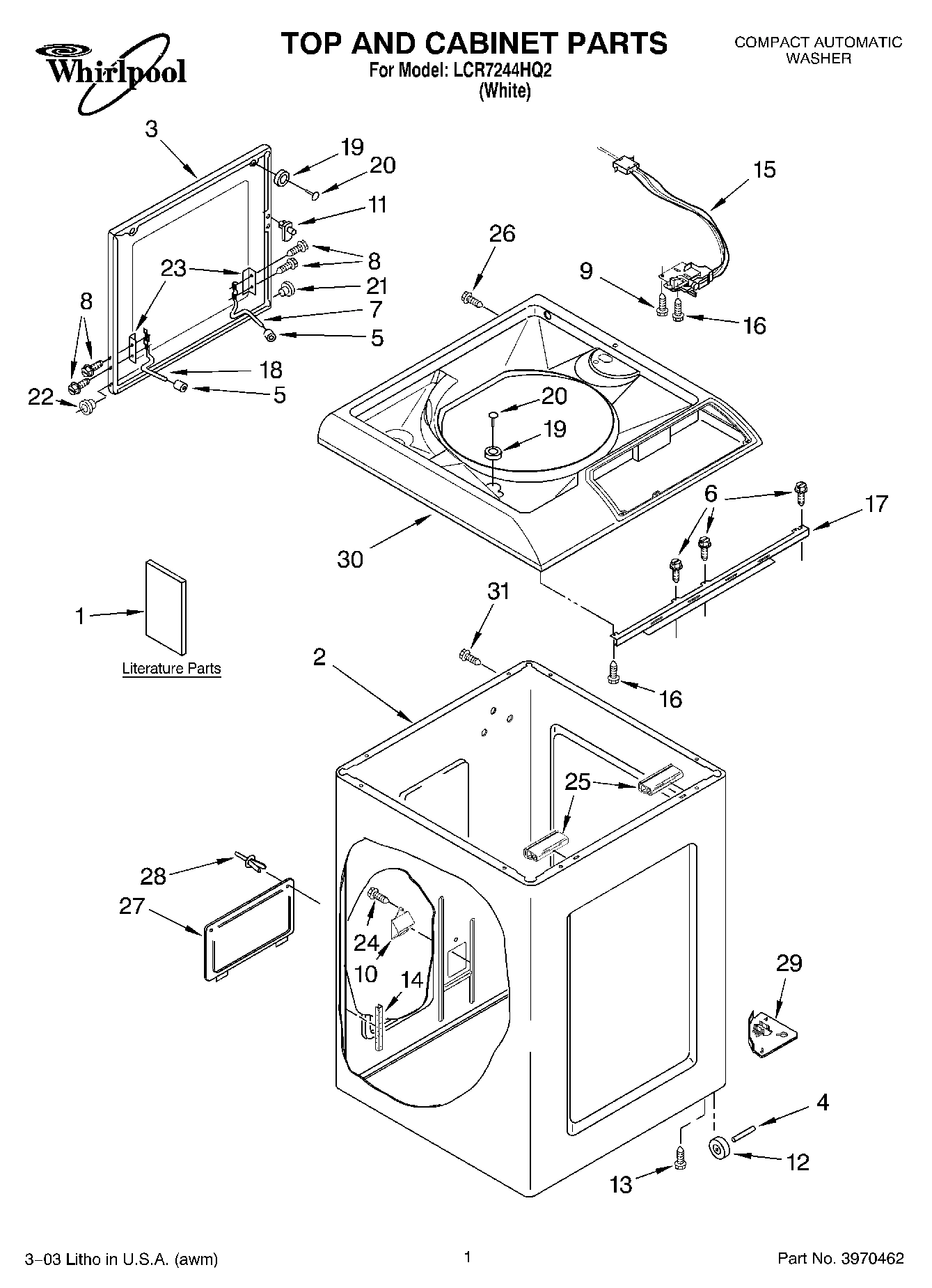 01 - TOP AND CABINET PARTS