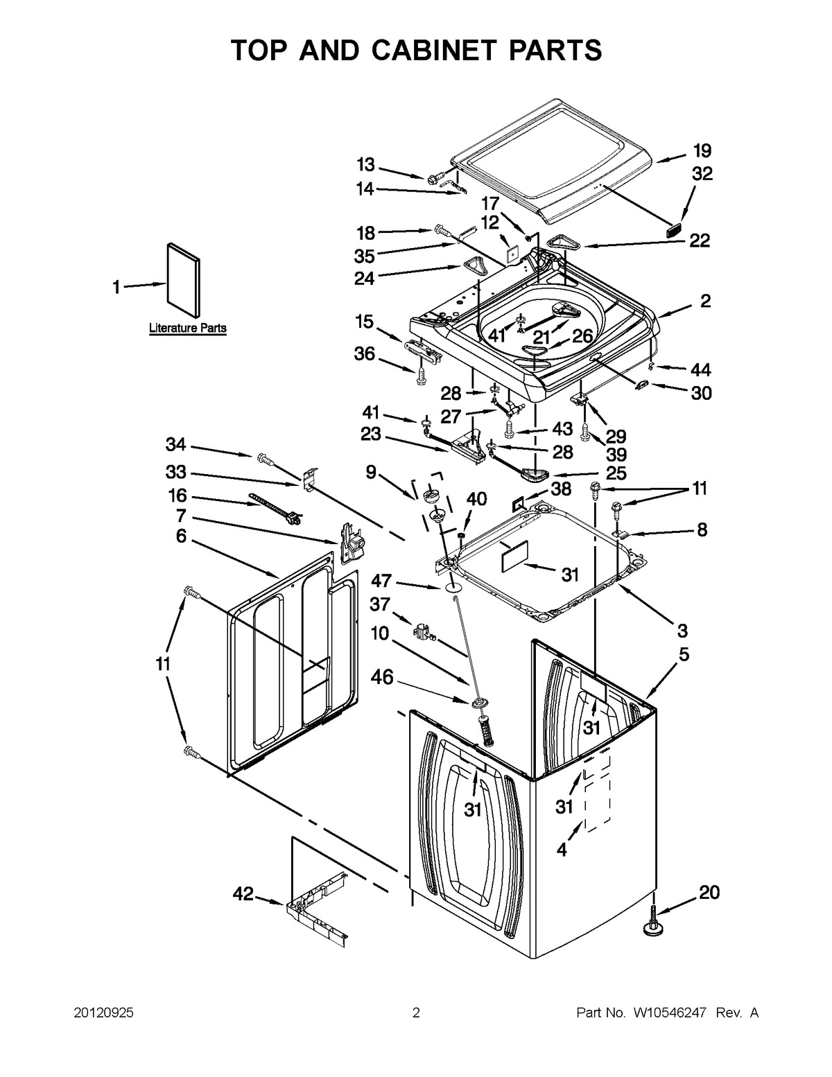 01 - TOP AND CABINET PARTS