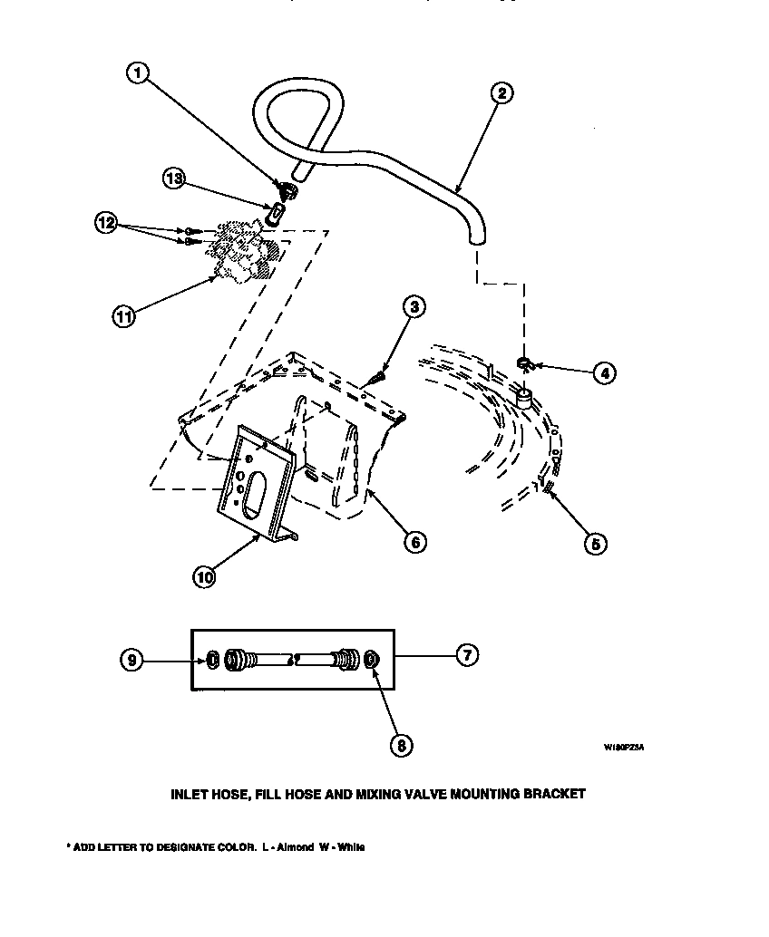 17 - INLET/FILL HOSE & MIXING VLV MTG BRKT