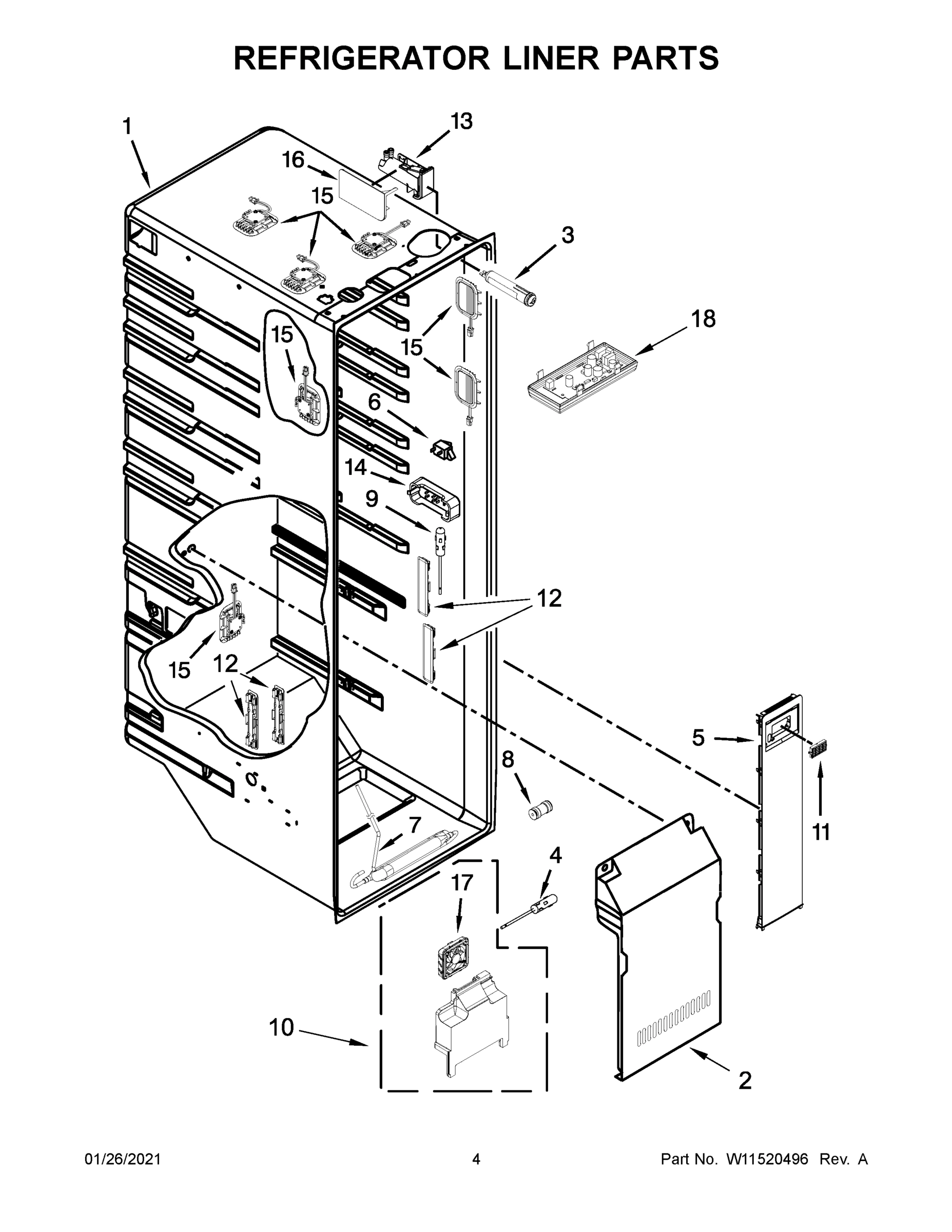 03 - REFRIGERATOR LINER PARTS