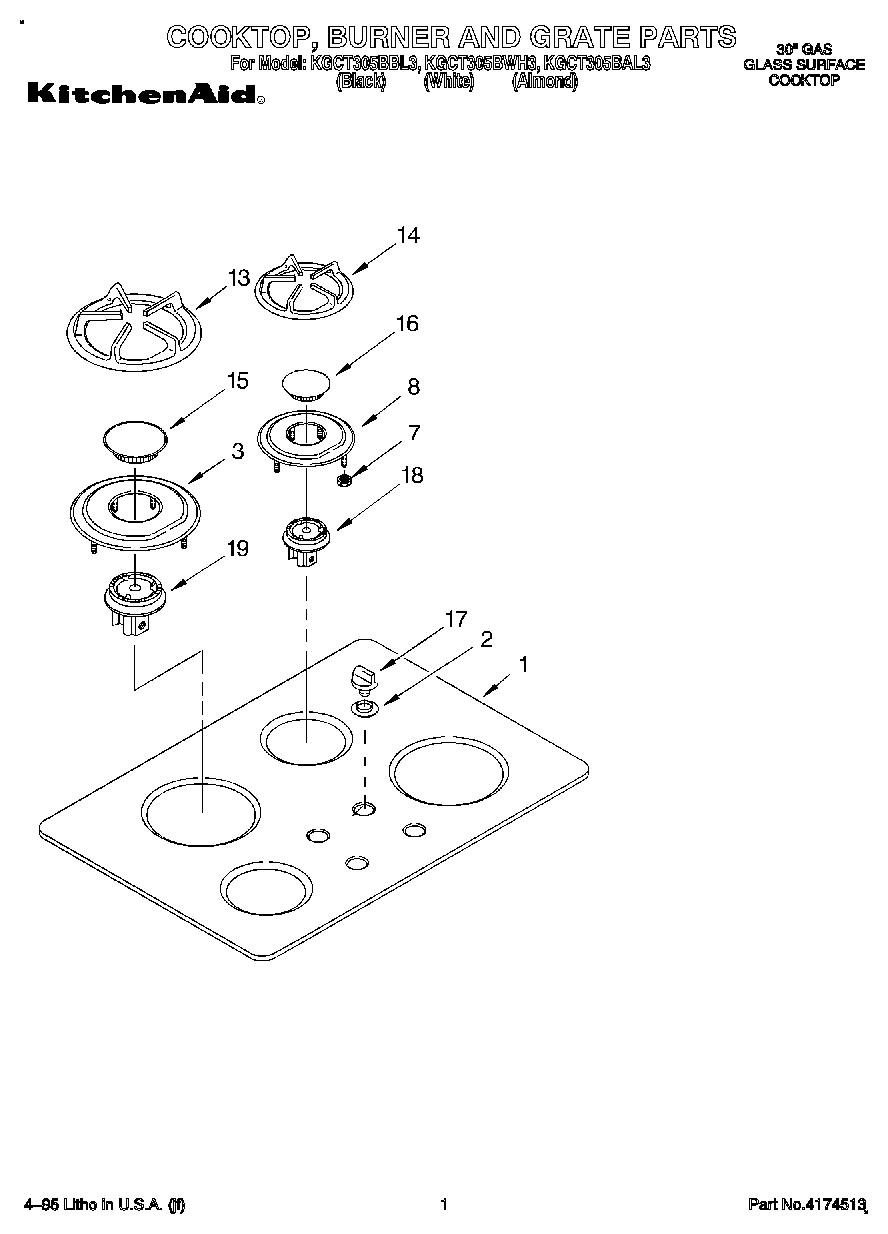 01 - COOKTOP, BURNER AND GRATE