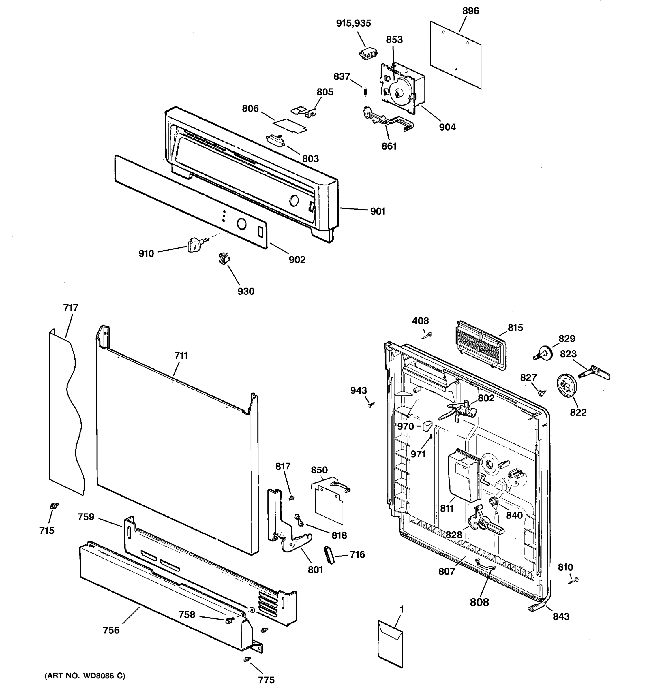 ESCUTCHEON & DOOR ASSEMBLY