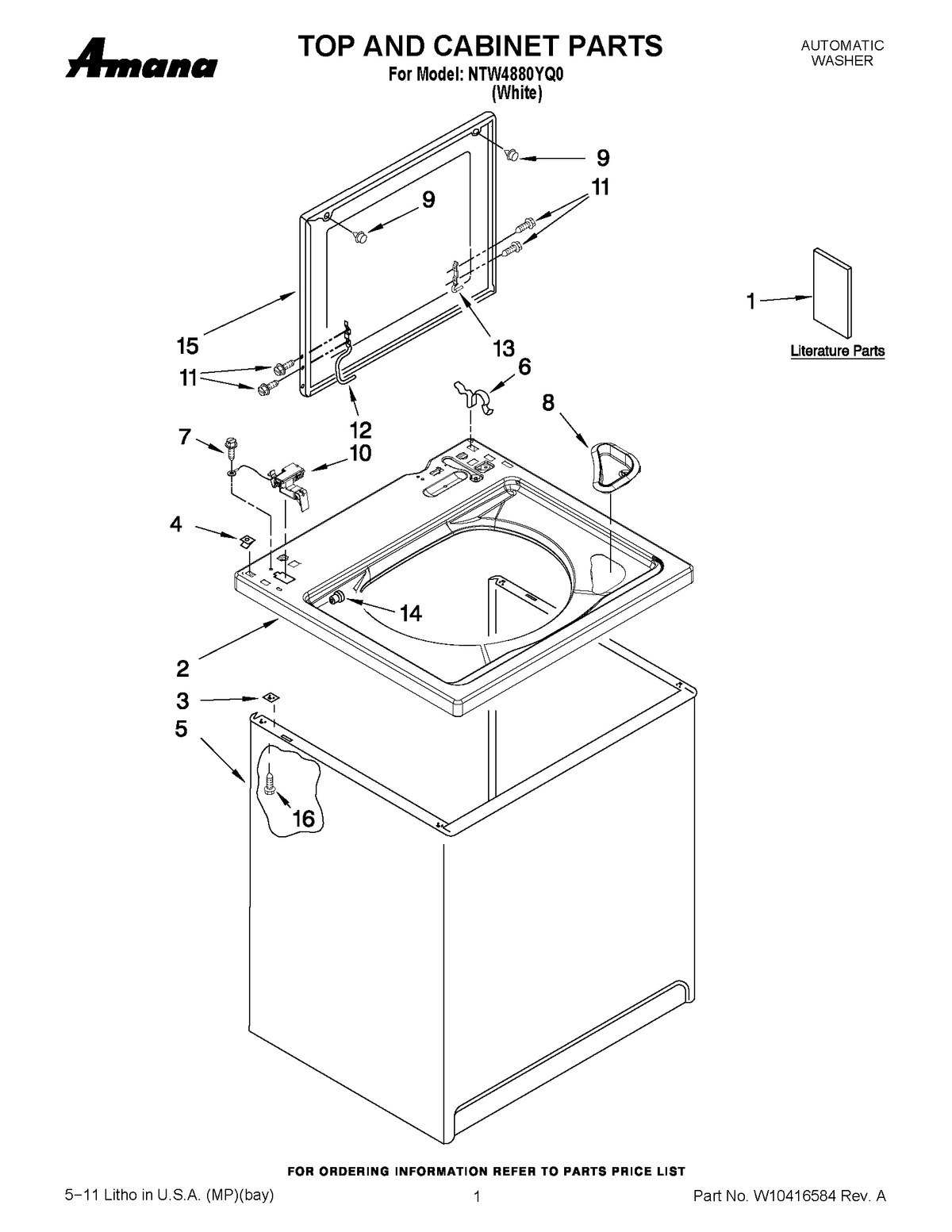 01 - TOP AND CABINET PARTS